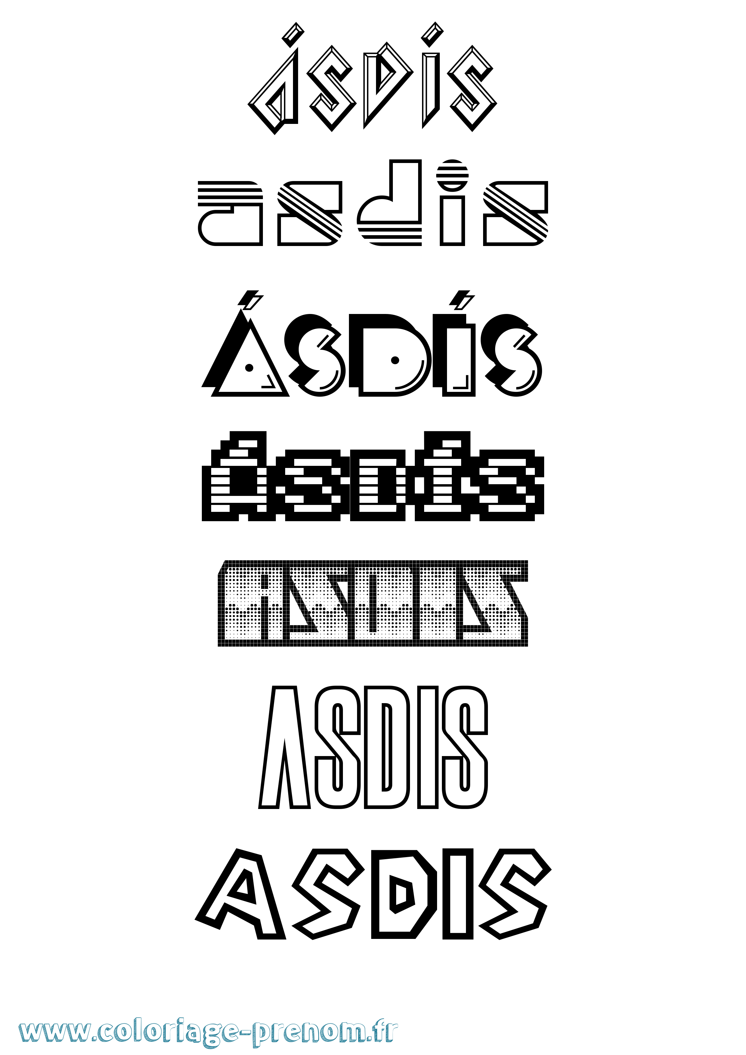 Coloriage Ásdís Jeux Vidéos Coloriage prénom Ásdís Jeux Vidéos
