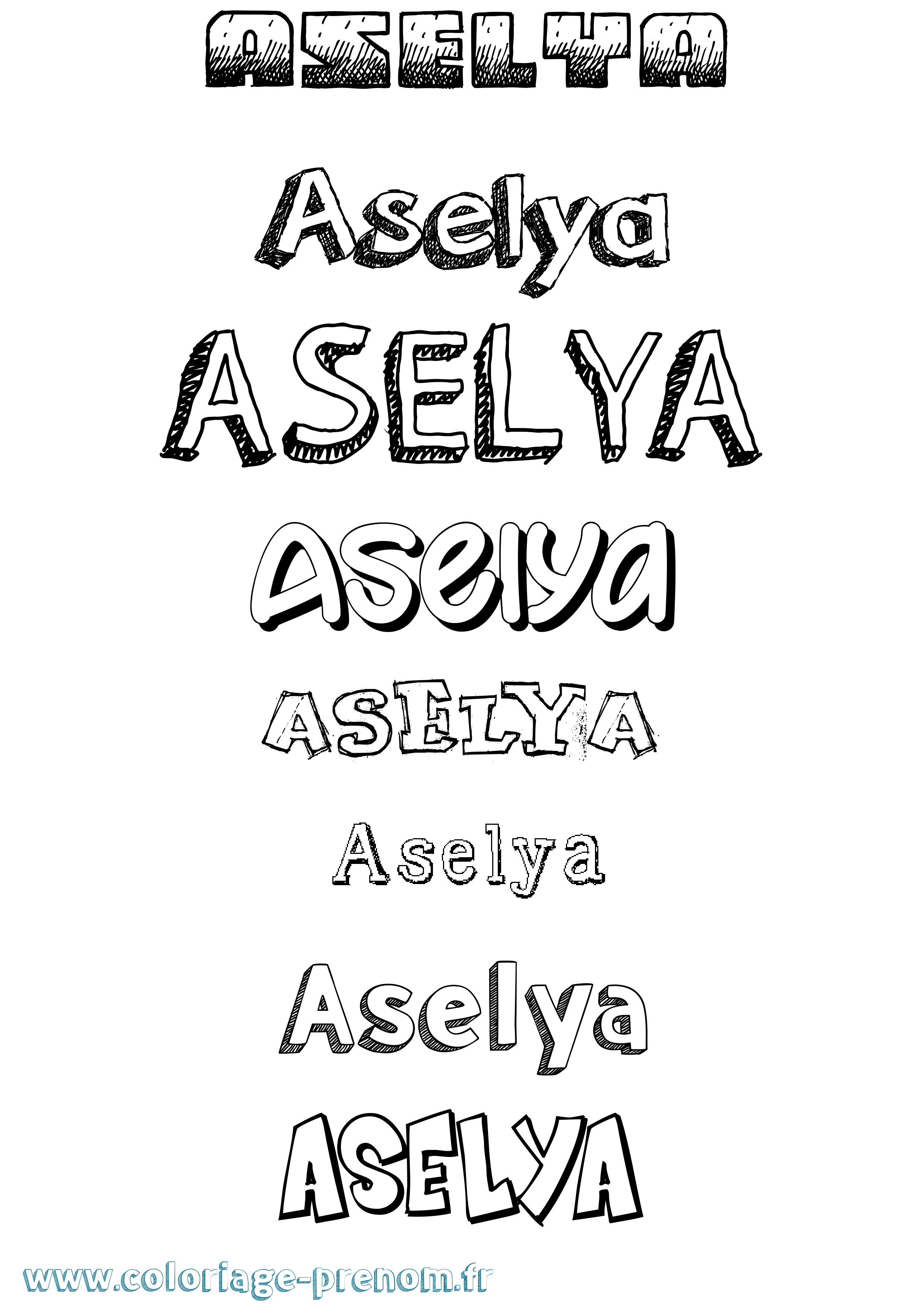 Coloriage Aselya Dessiné Coloriage prénom Aselya Dessiné