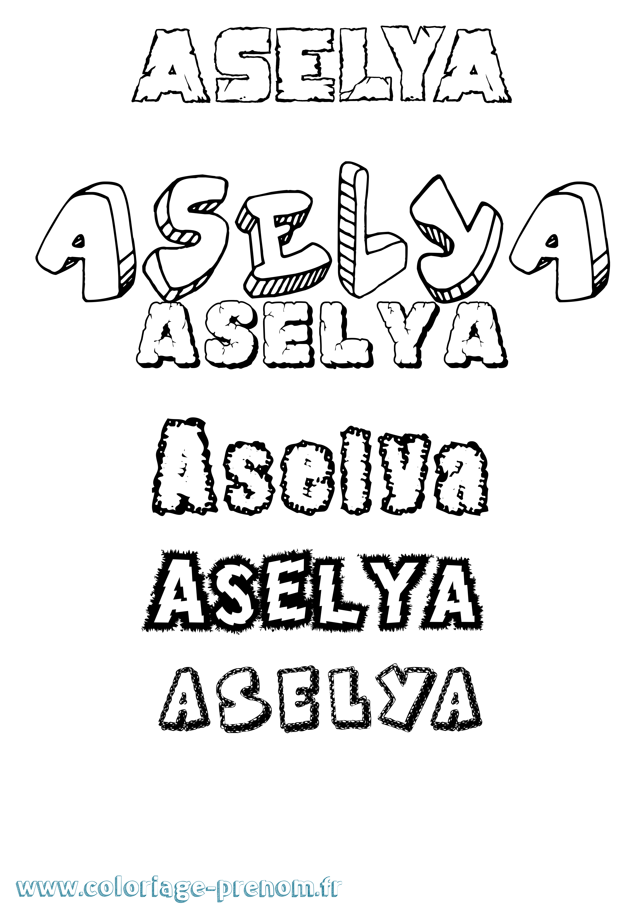Coloriage Aselya Destructuré Coloriage prénom Aselya Destructuré