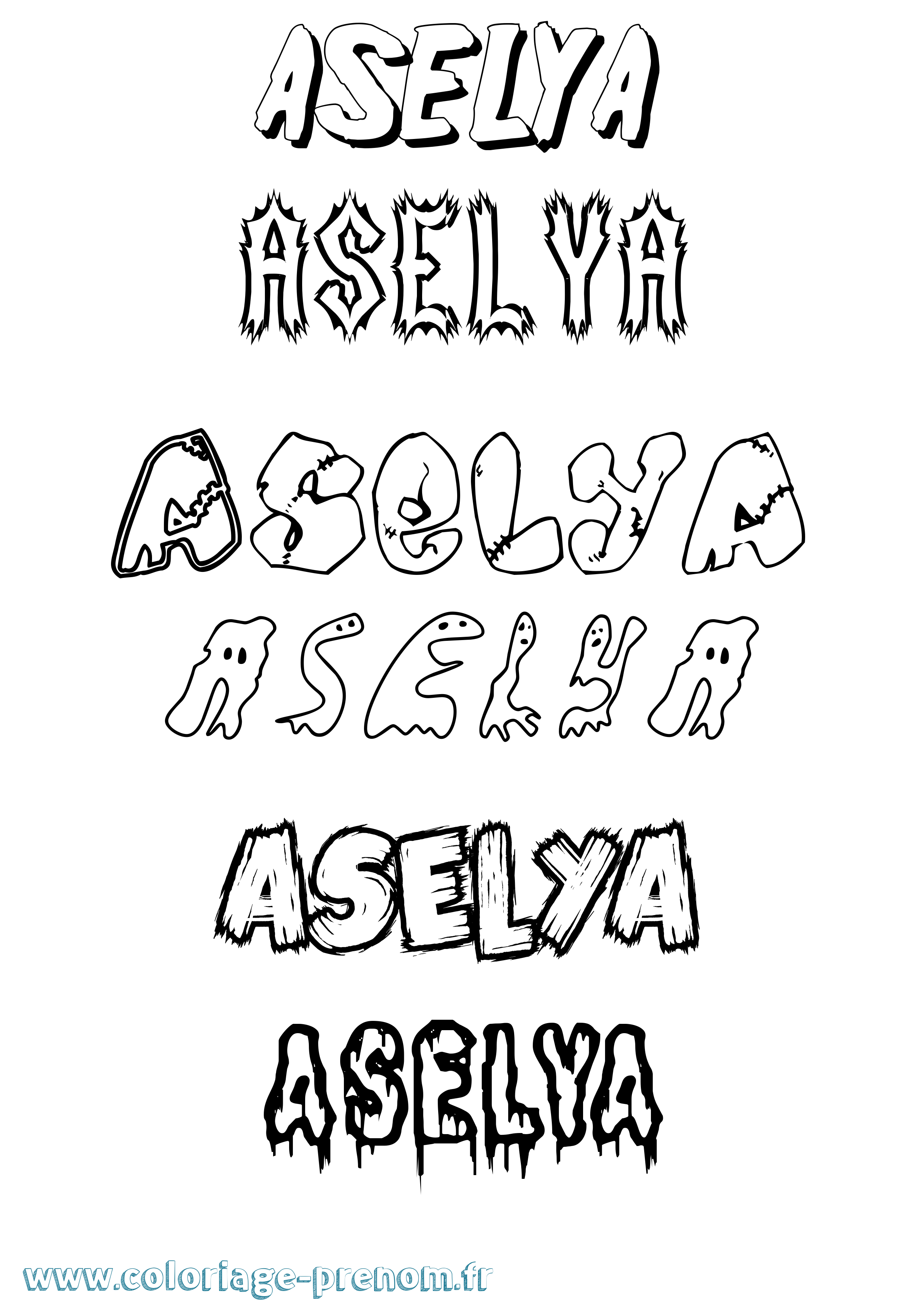 Coloriage Aselya Frisson Coloriage prénom Aselya Frisson