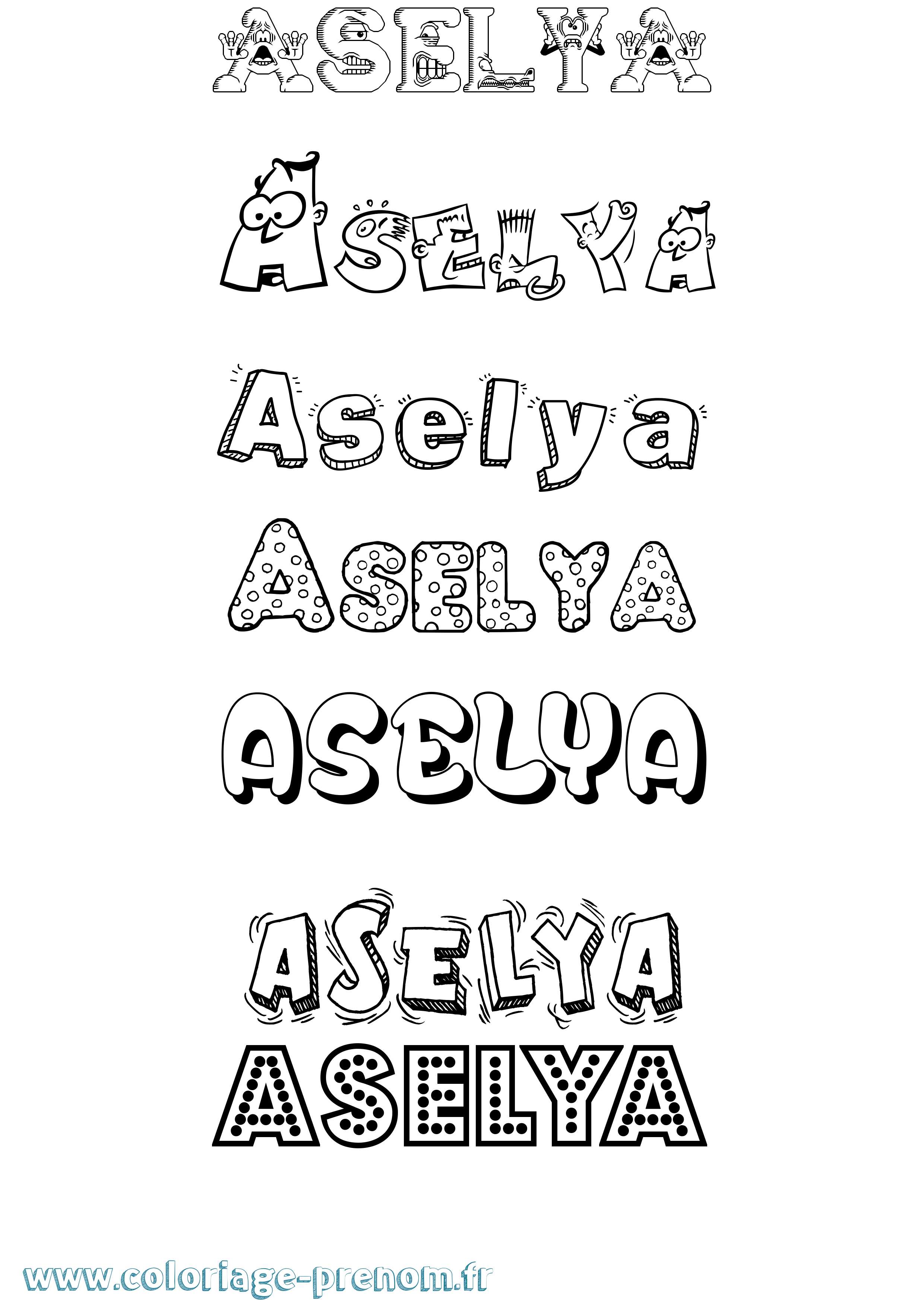 Coloriage Aselya Fun Coloriage prénom Aselya Fun