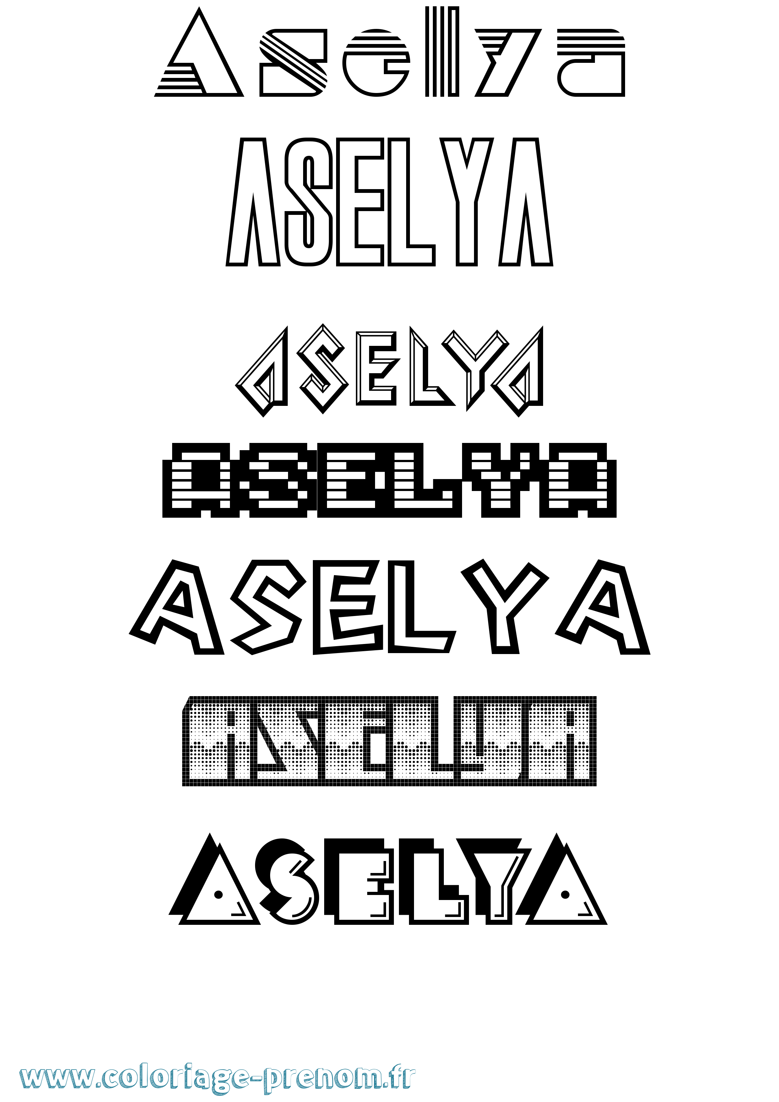 Coloriage Aselya Jeux Vidéos Coloriage prénom Aselya Jeux Vidéos