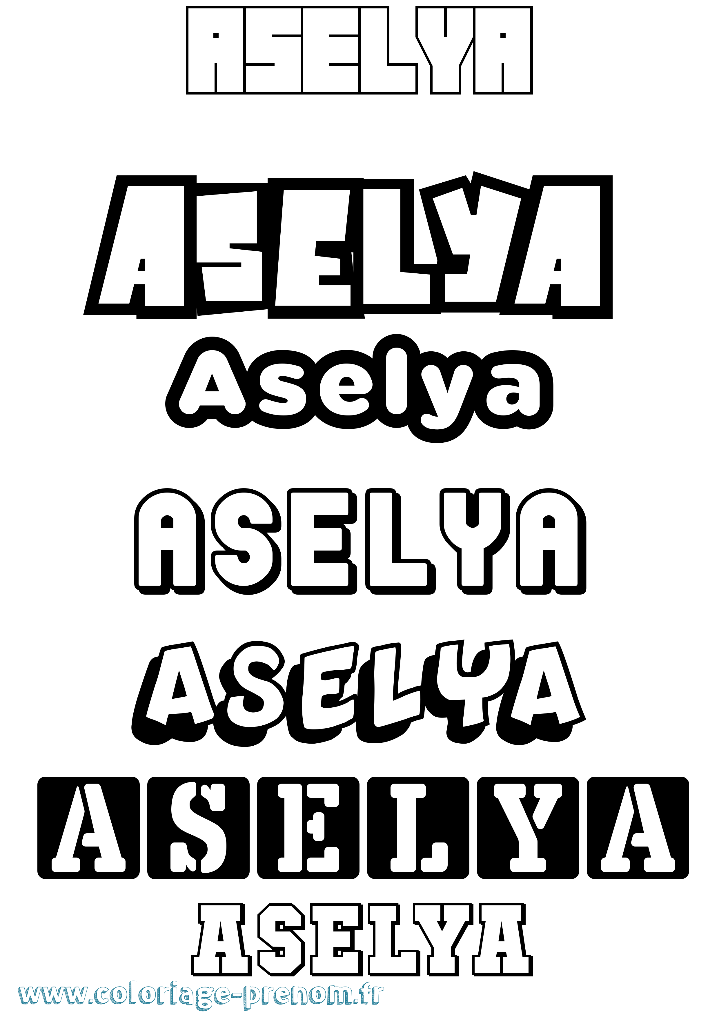 Coloriage Aselya Simple Coloriage prénom Aselya Simple