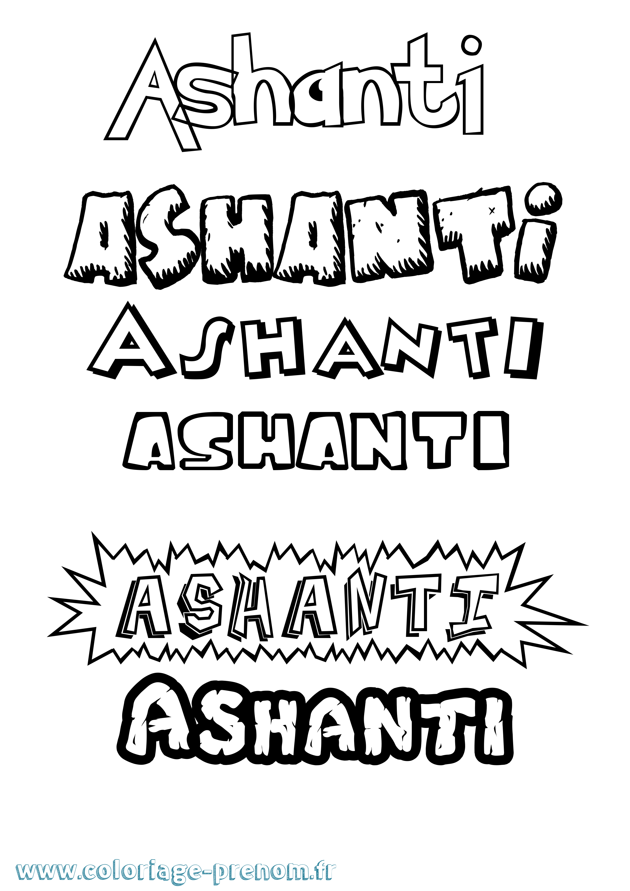 Coloriage prénom Ashanti Dessin Animé