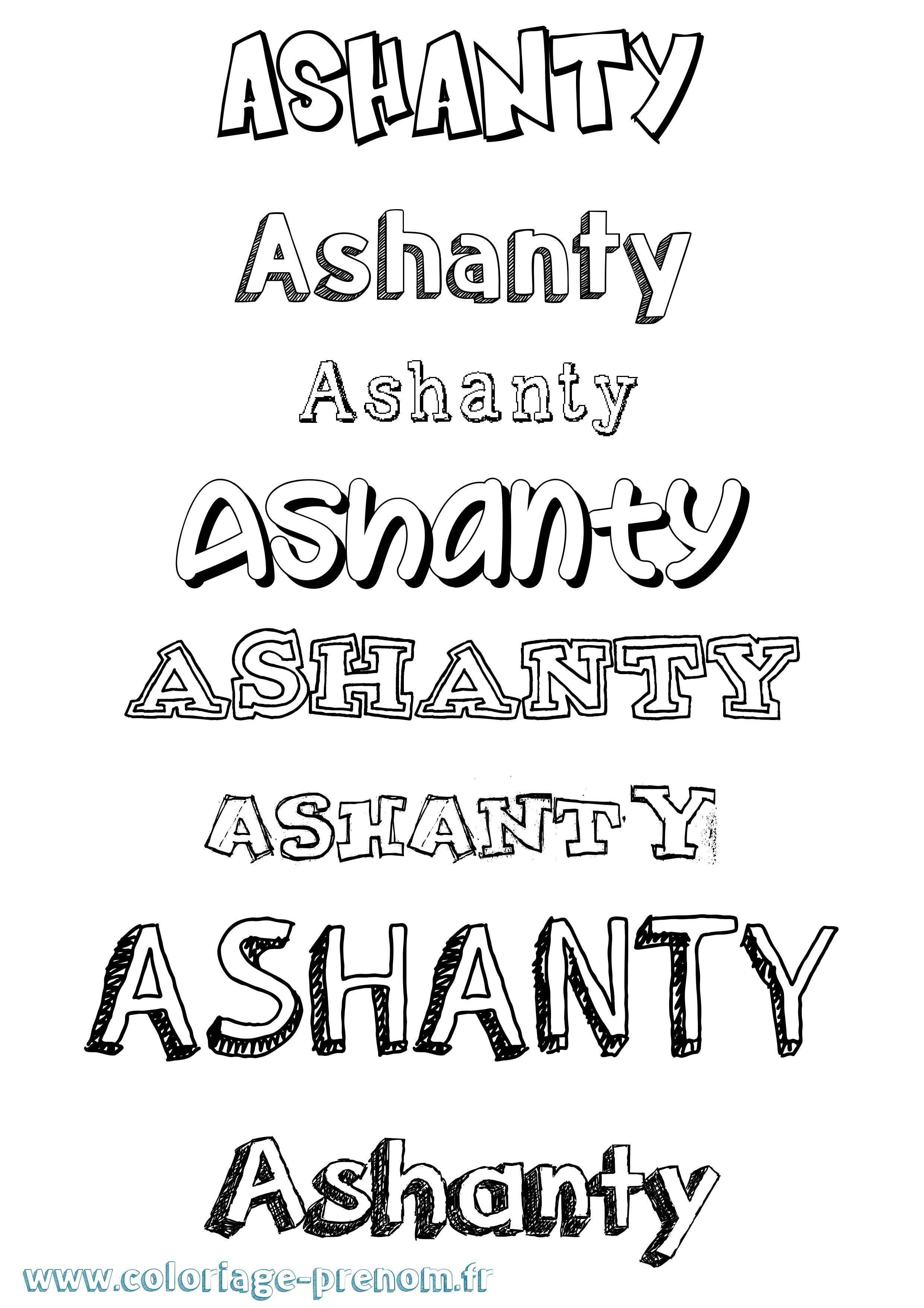 Coloriage prénom Ashanty Dessiné
