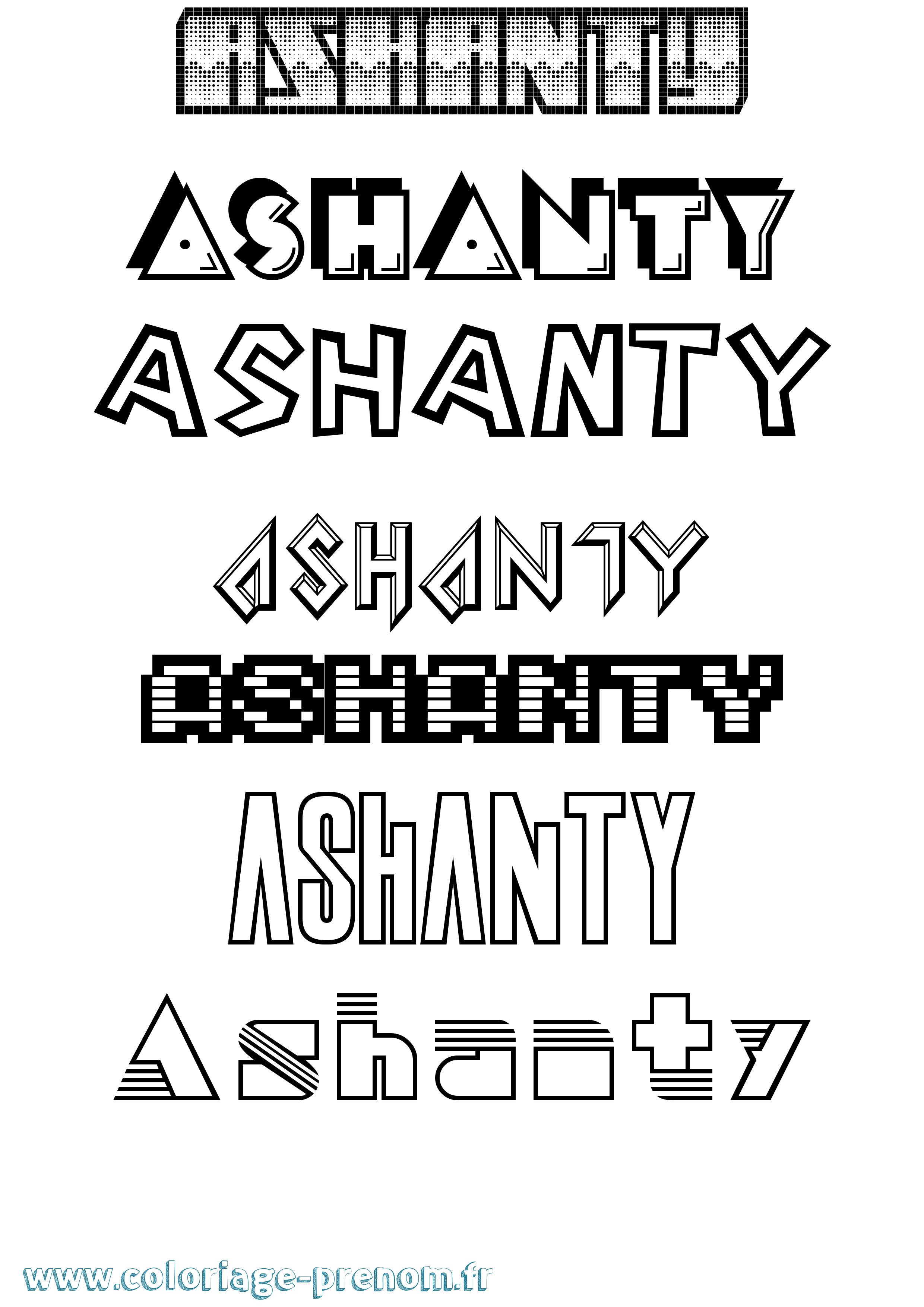 Coloriage prénom Ashanty Jeux Vidéos