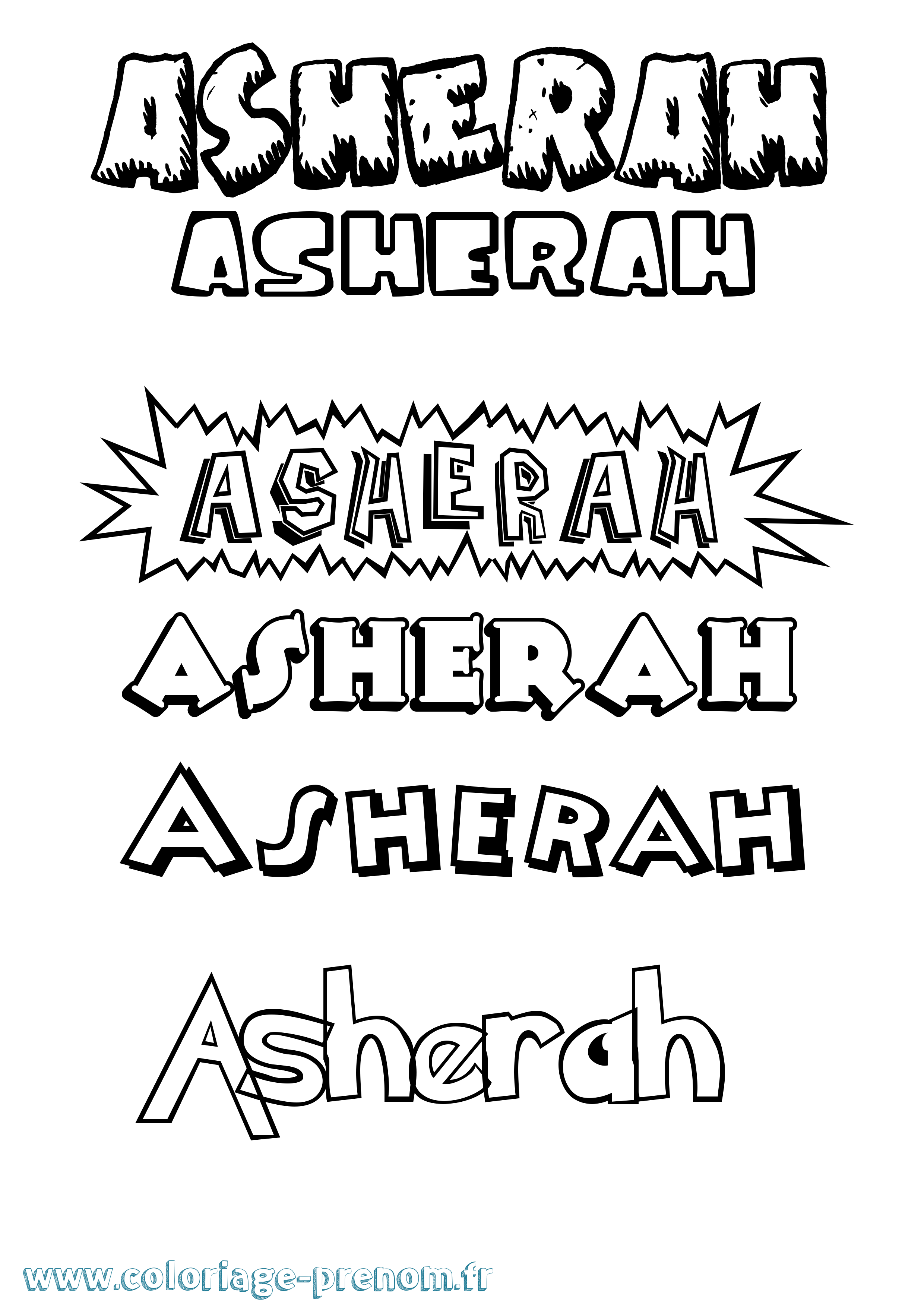 Coloriage Asherah Dessin Animé Coloriage prénom Asherah Dessin Animé