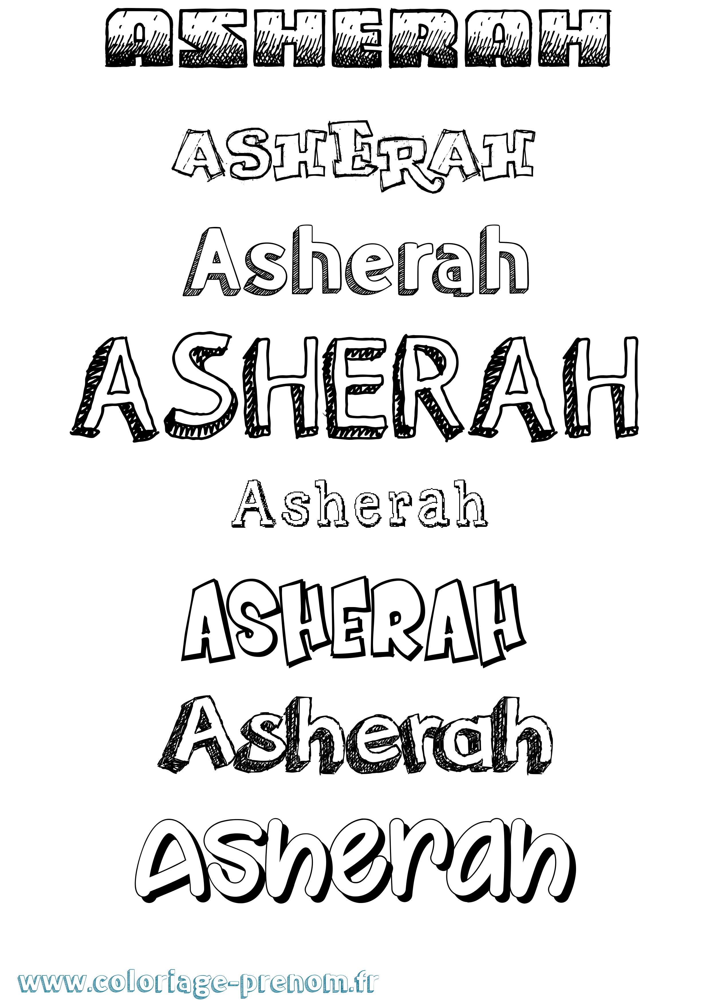 Coloriage Asherah Dessiné Coloriage prénom Asherah Dessiné