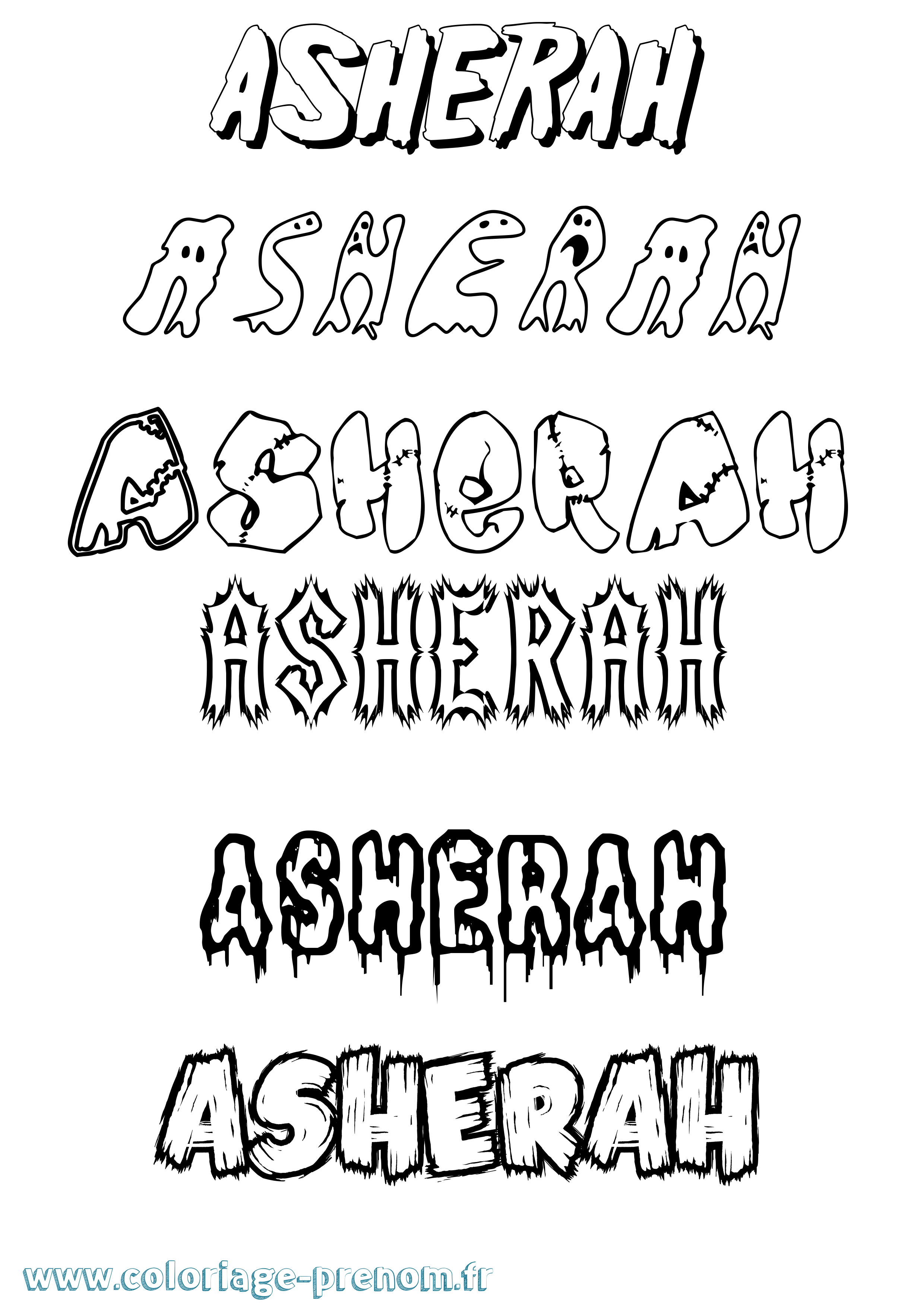Coloriage Asherah Frisson Coloriage prénom Asherah Frisson