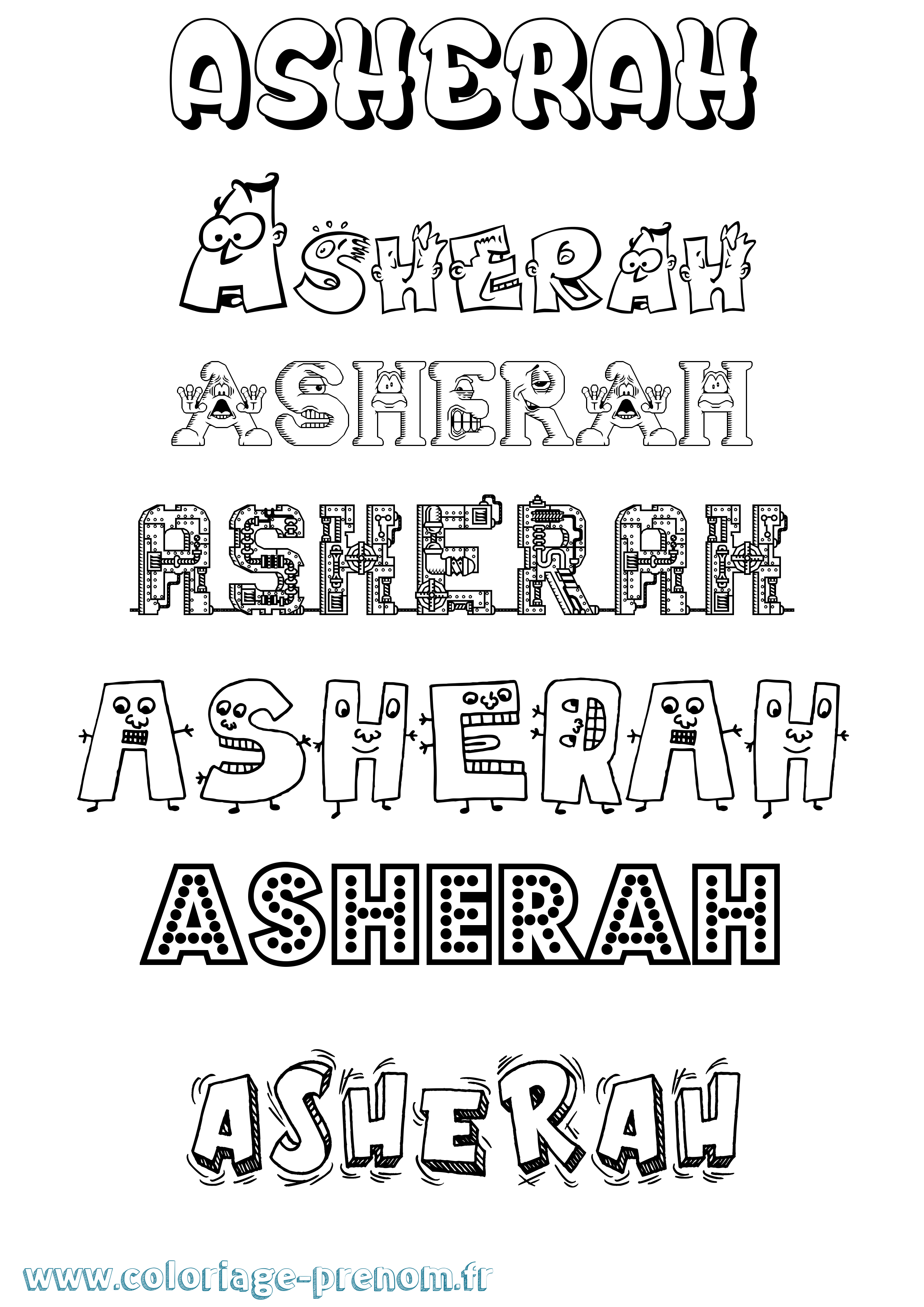 Coloriage Asherah Fun Coloriage prénom Asherah Fun