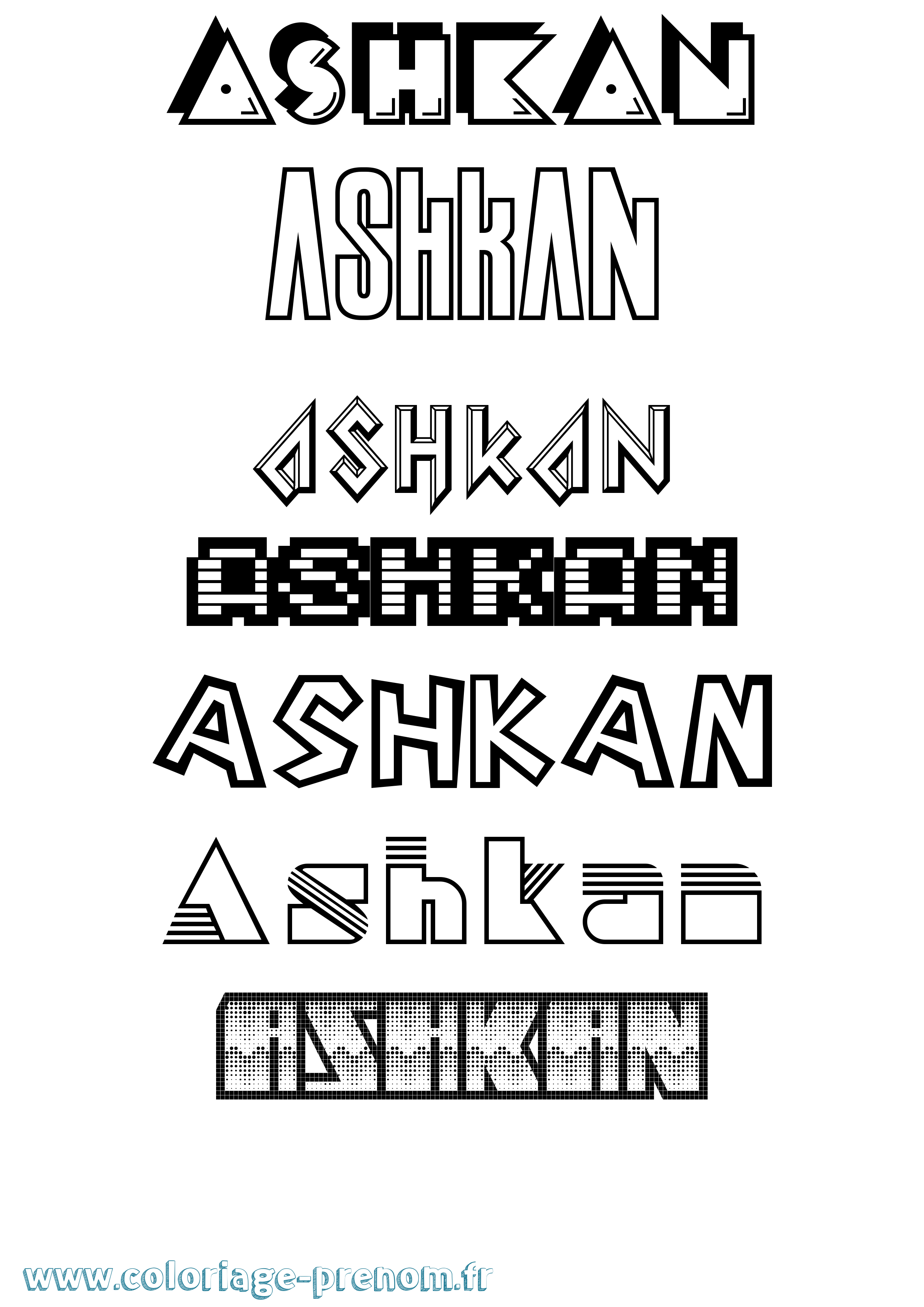 Coloriage prénom Ashkan Jeux Vidéos