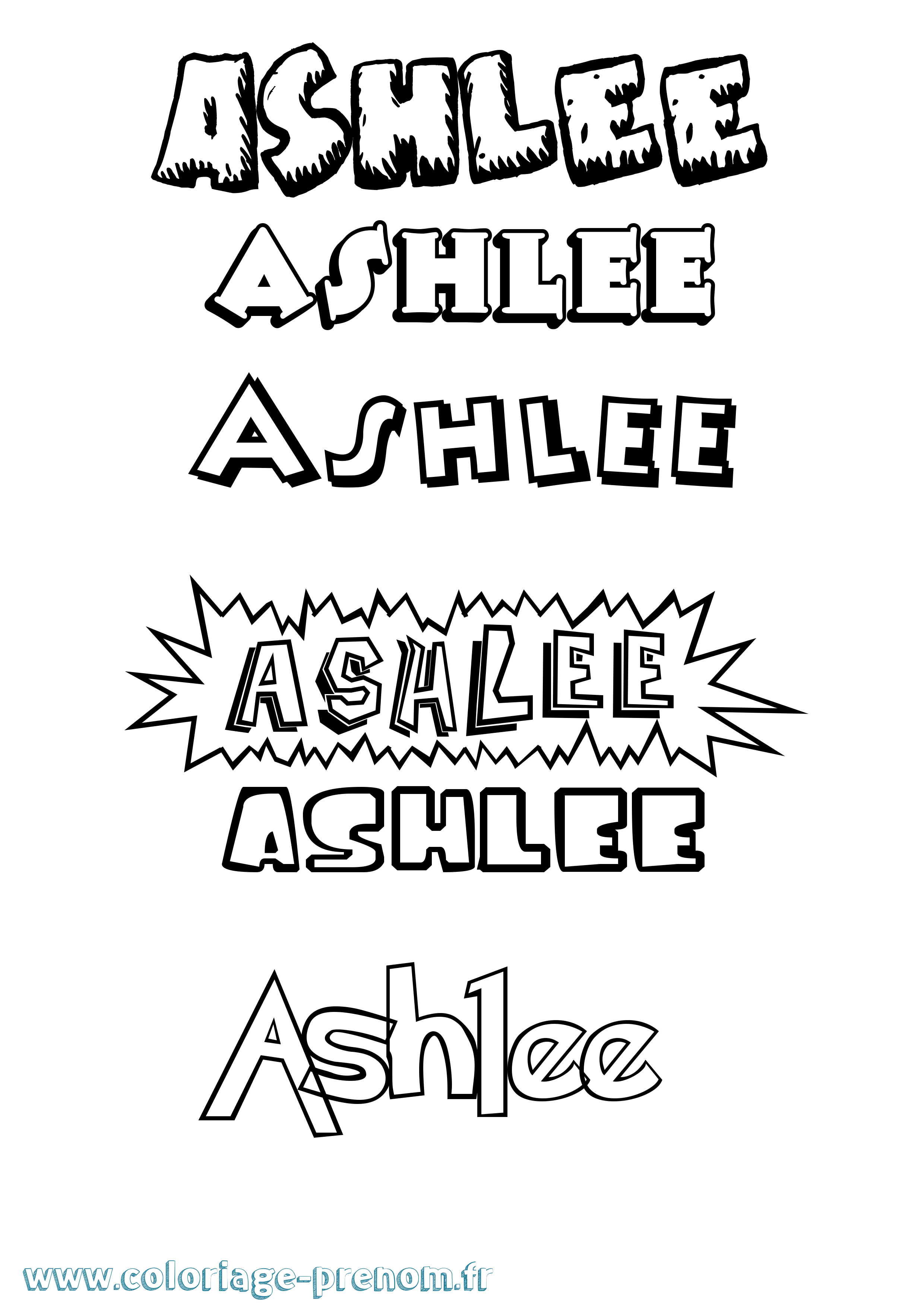 Coloriage Ashlee Dessin Animé Coloriage prénom Ashlee Dessin Animé
