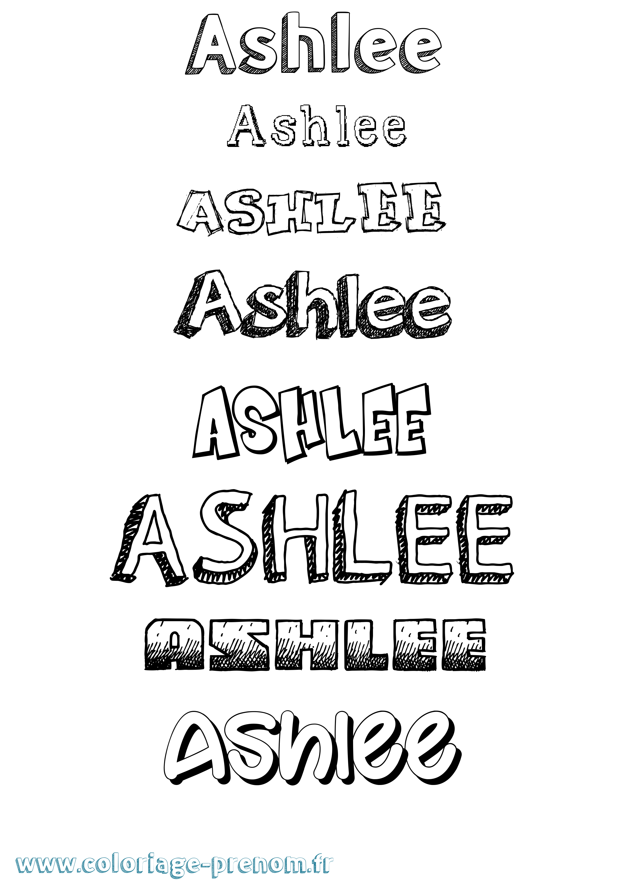 Coloriage Ashlee Dessiné Coloriage prénom Ashlee Dessiné