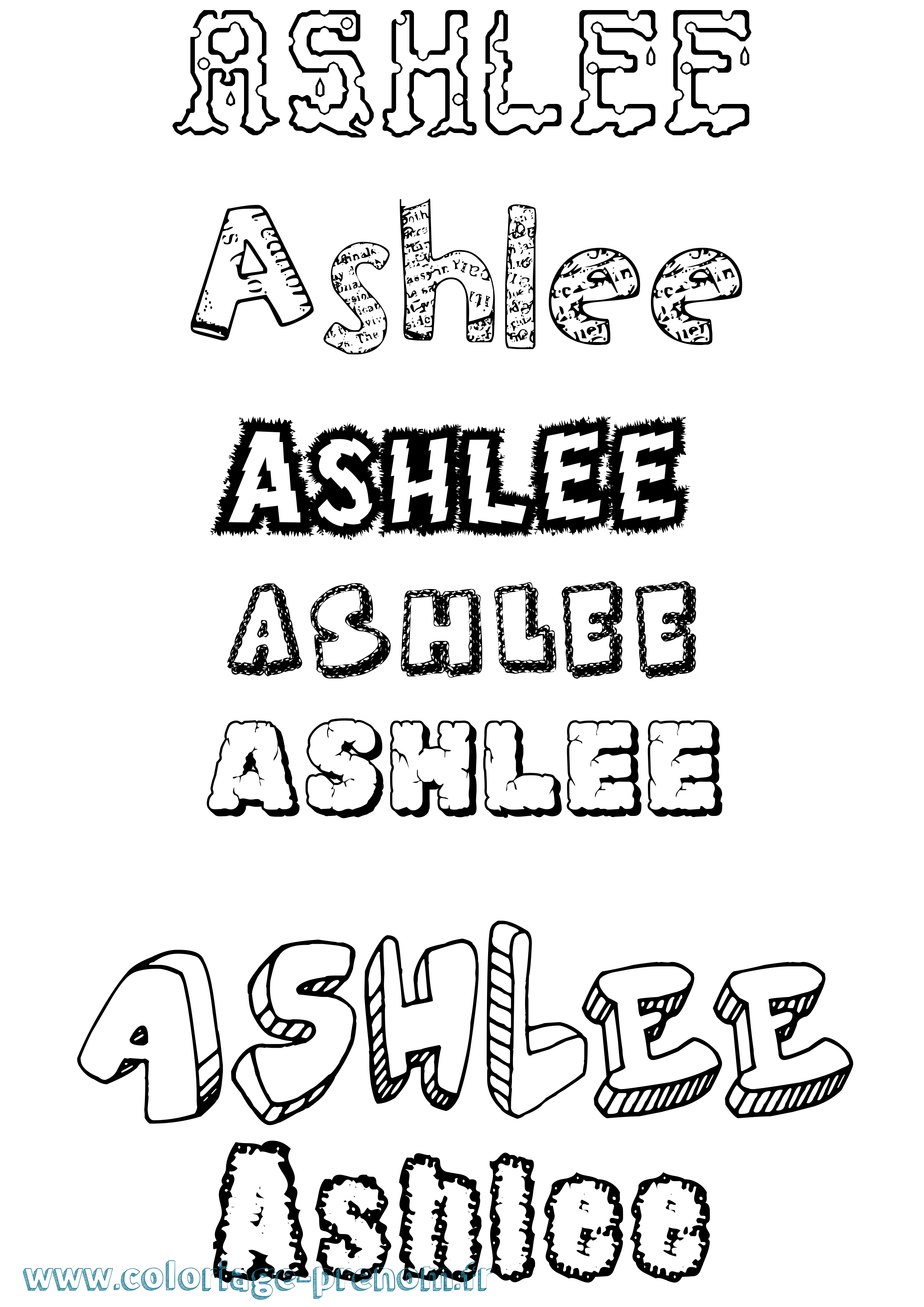 Coloriage Ashlee Destructuré Coloriage prénom Ashlee Destructuré
