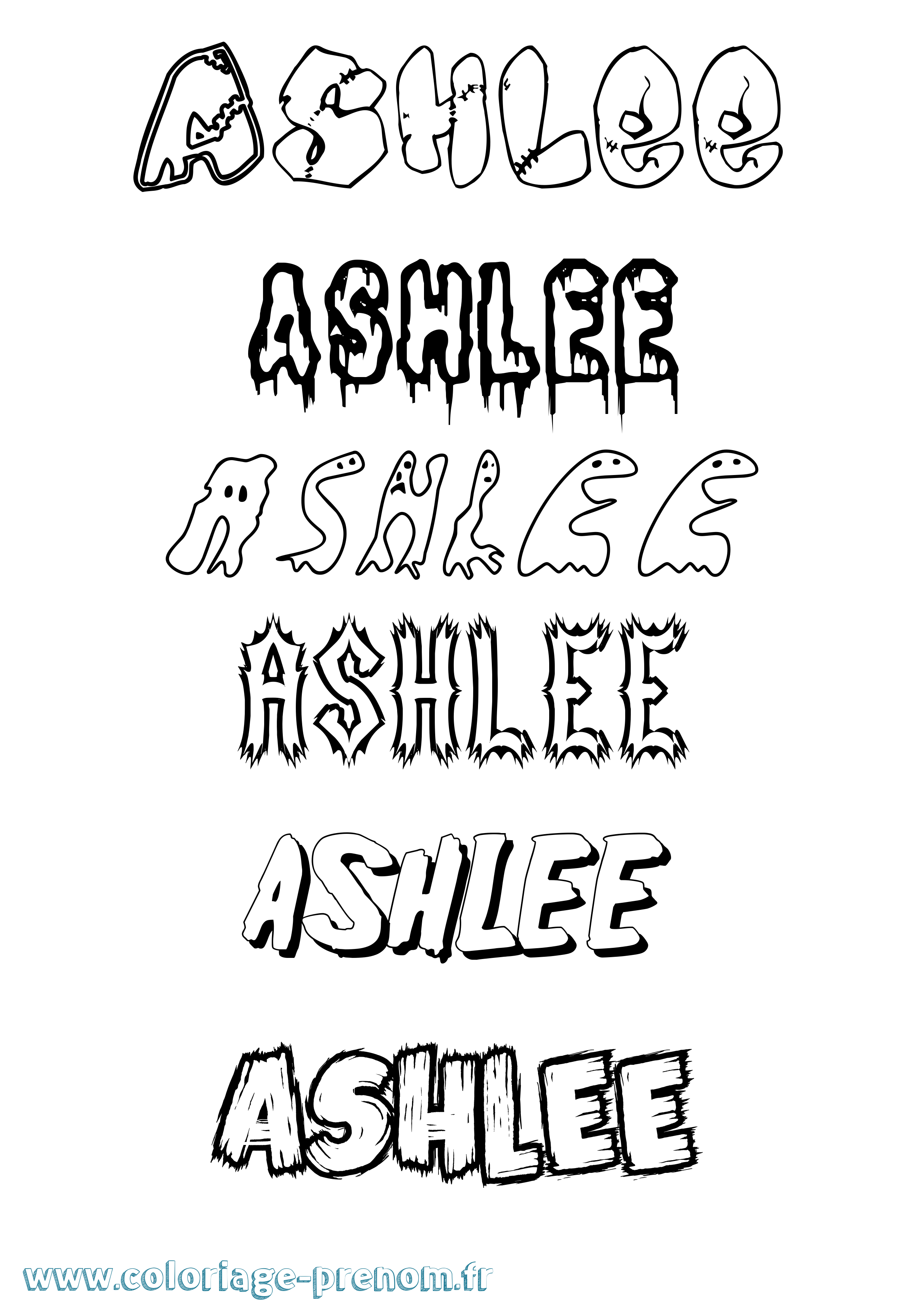 Coloriage Ashlee Frisson Coloriage prénom Ashlee Frisson