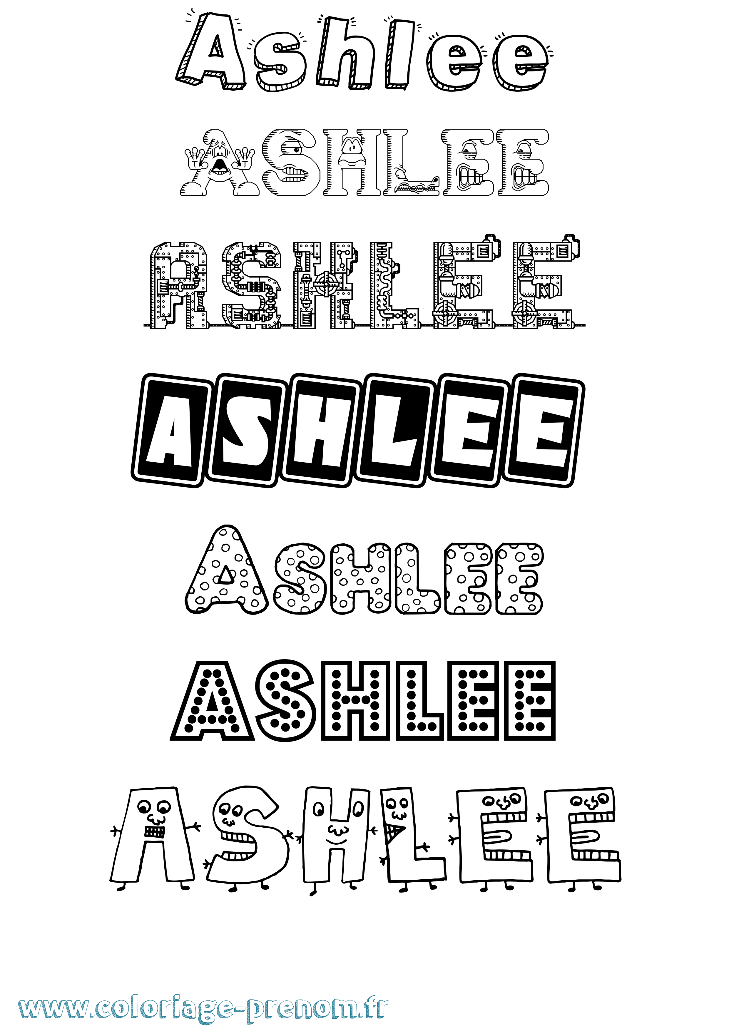 Coloriage Ashlee Fun Coloriage prénom Ashlee Fun
