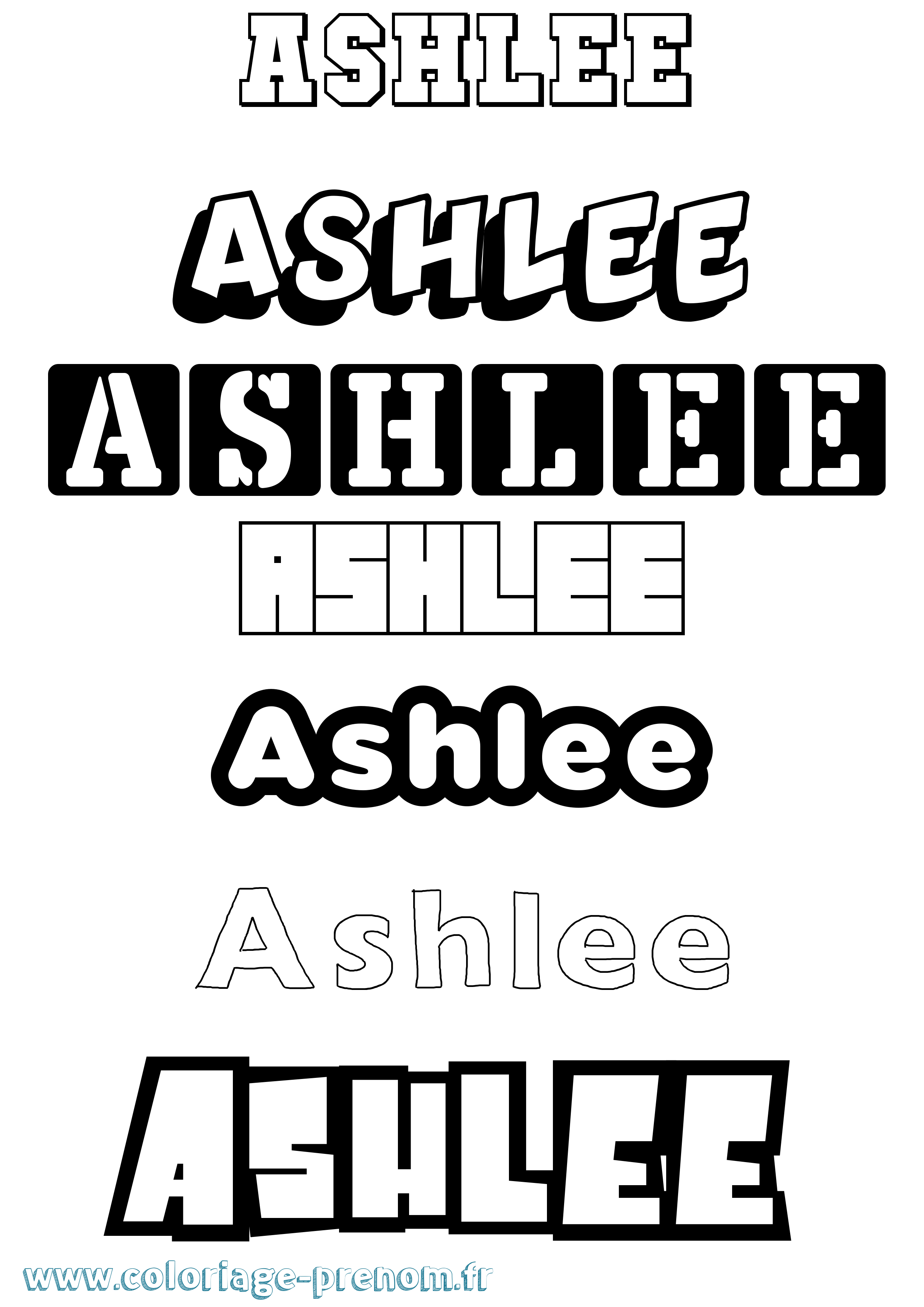 Coloriage Ashlee Simple Coloriage prénom Ashlee Simple