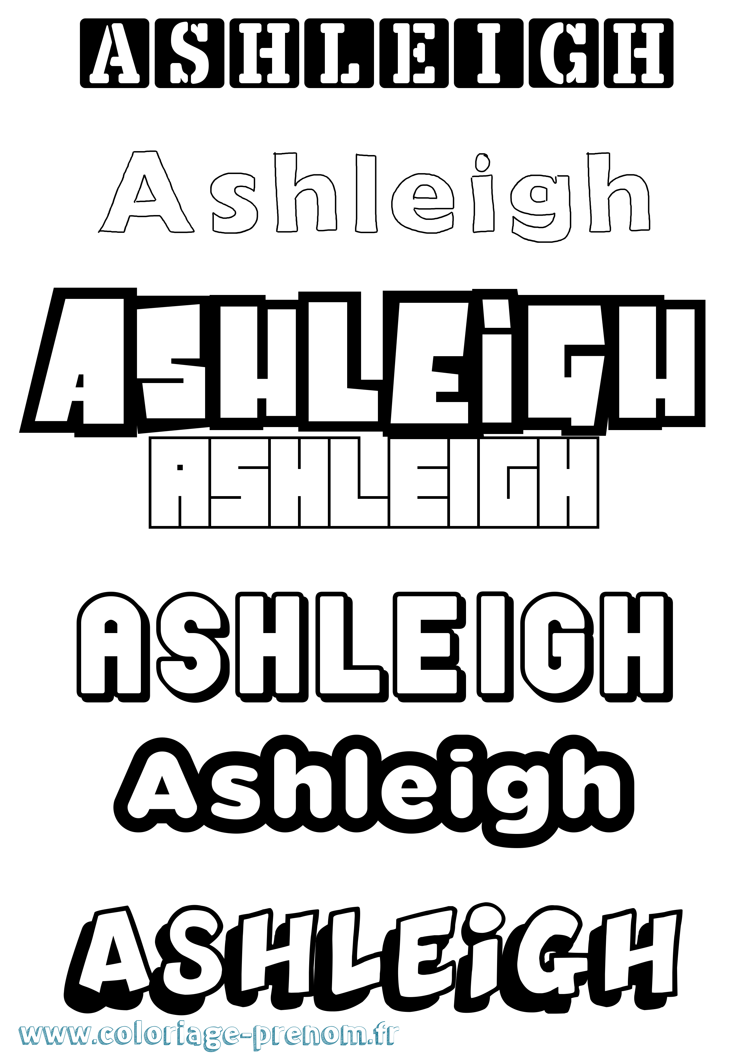 Coloriage prénom Ashleigh Simple