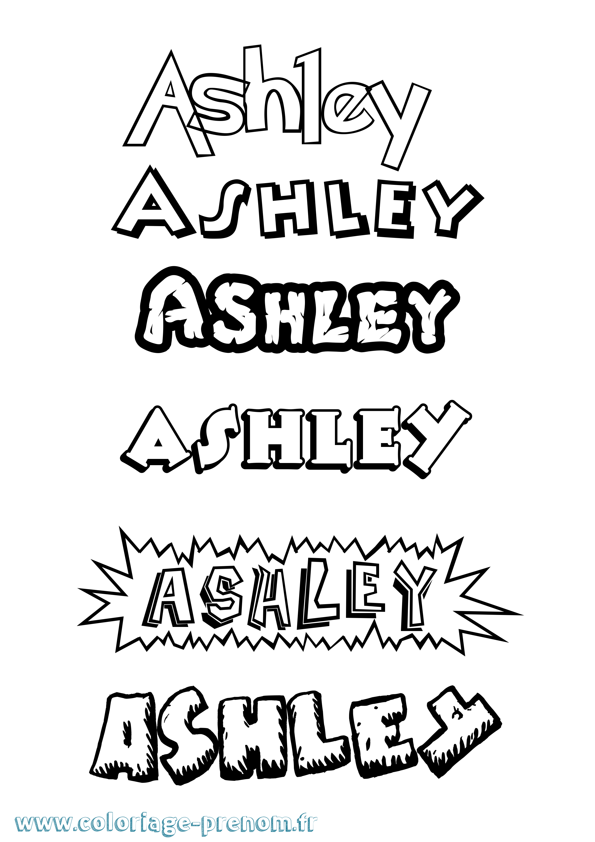 Coloriage Ashley Dessin Animé Coloriage prénom Ashley Dessin Animé