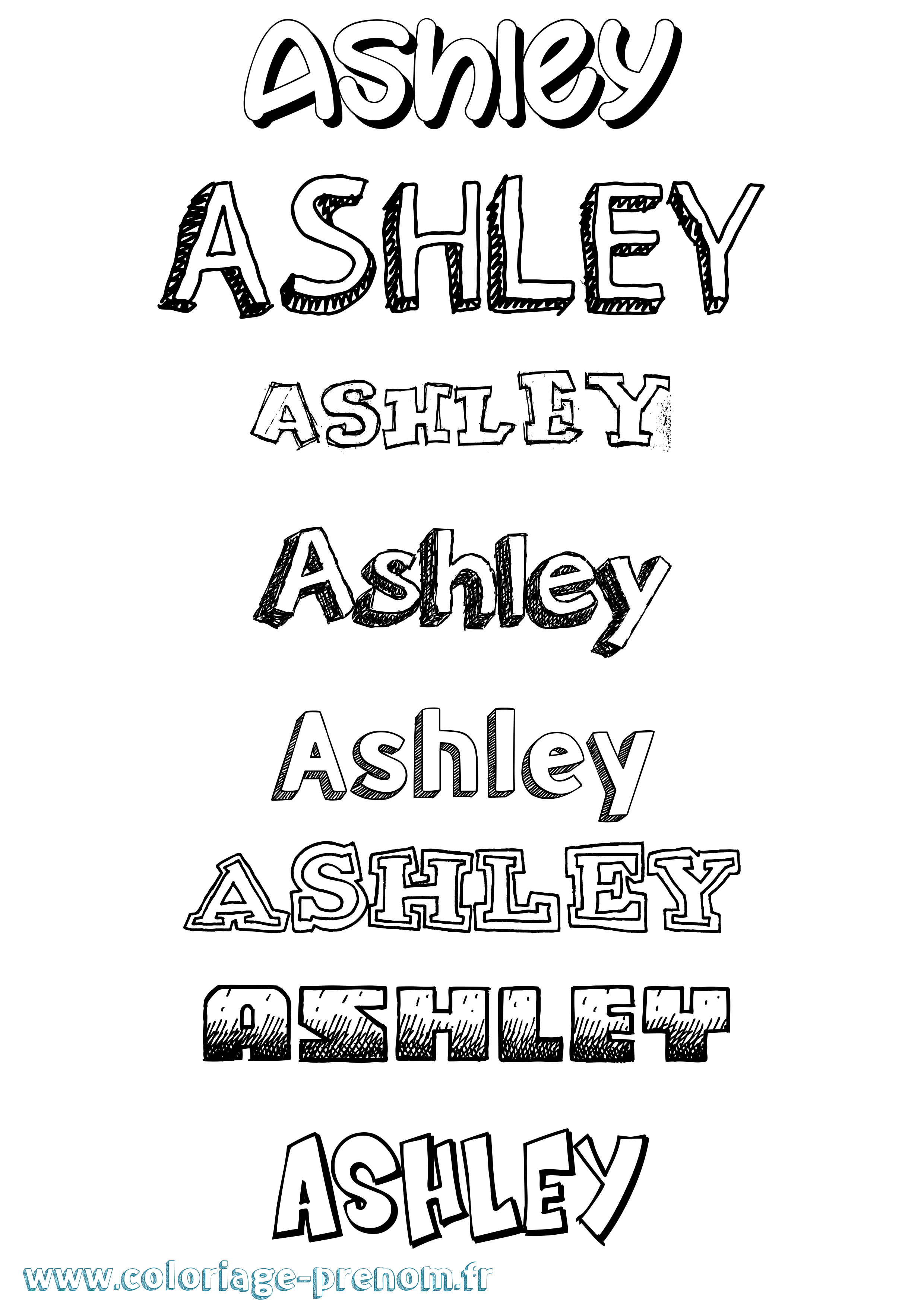 Coloriage prénom Ashley Dessiné