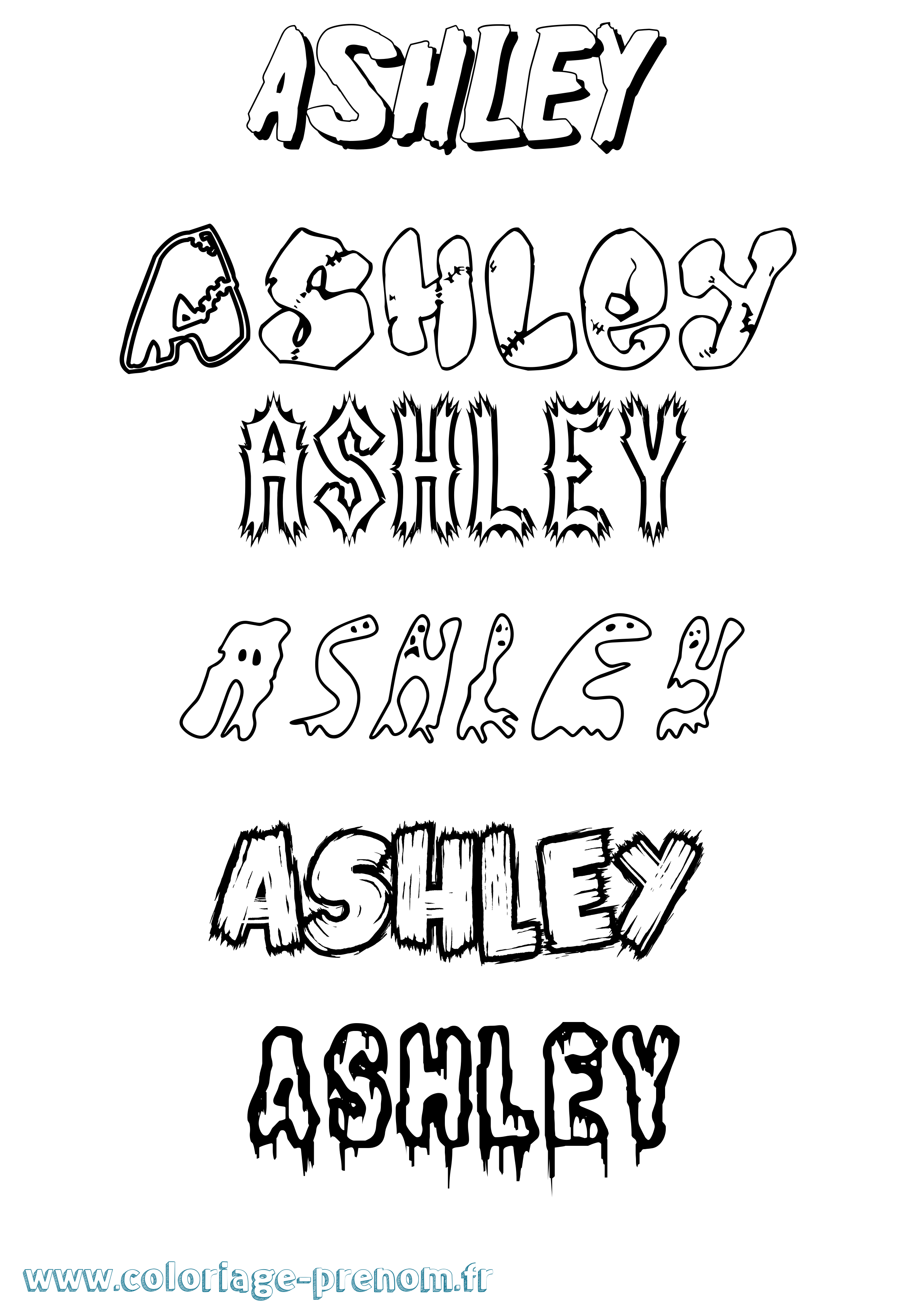 Coloriage prénom Ashley Frisson