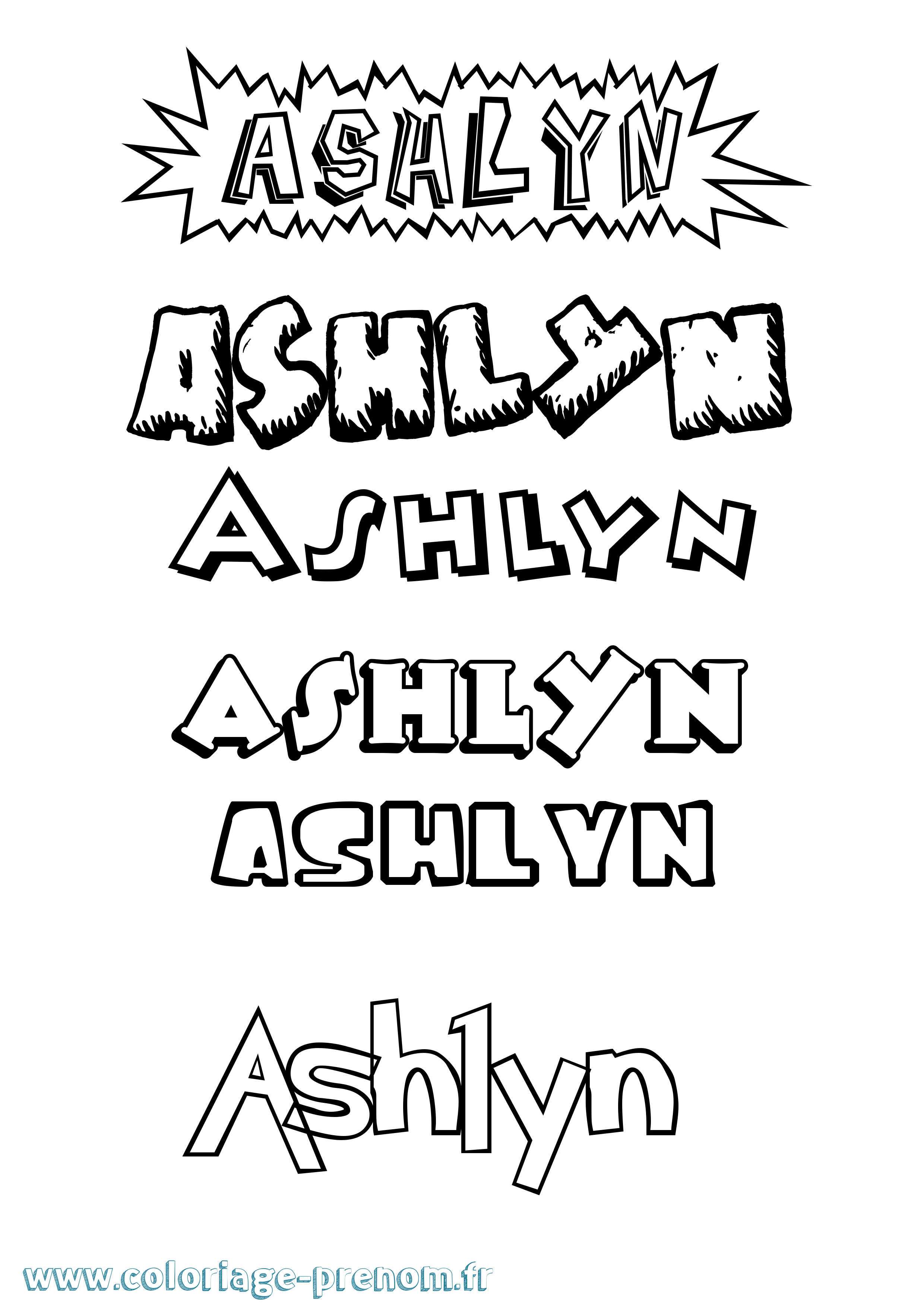 Coloriage Ashlyn Dessin Animé Coloriage prénom Ashlyn Dessin Animé