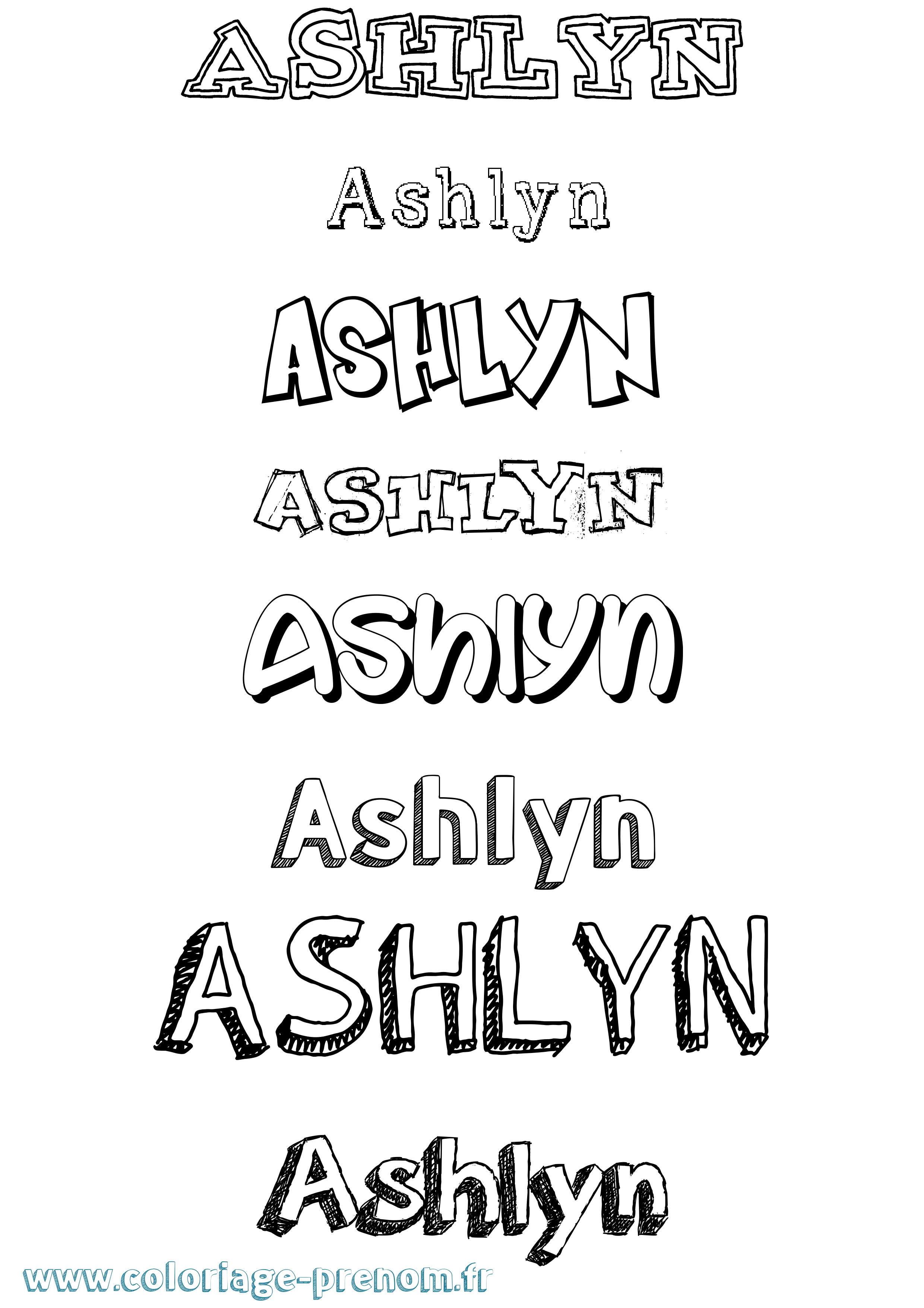 Coloriage Ashlyn Dessiné Coloriage prénom Ashlyn Dessiné