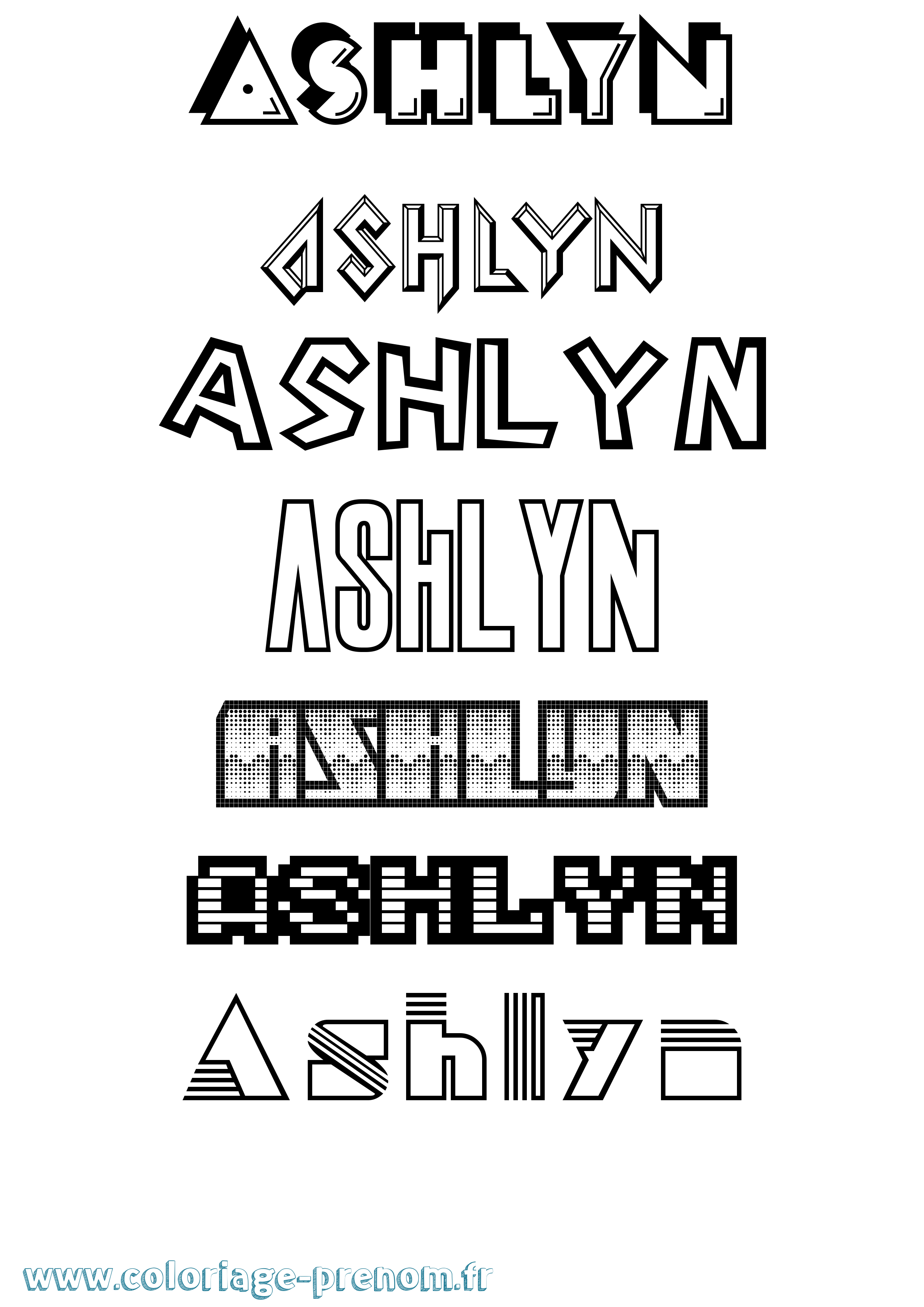 Coloriage Ashlyn Jeux Vidéos Coloriage prénom Ashlyn Jeux Vidéos