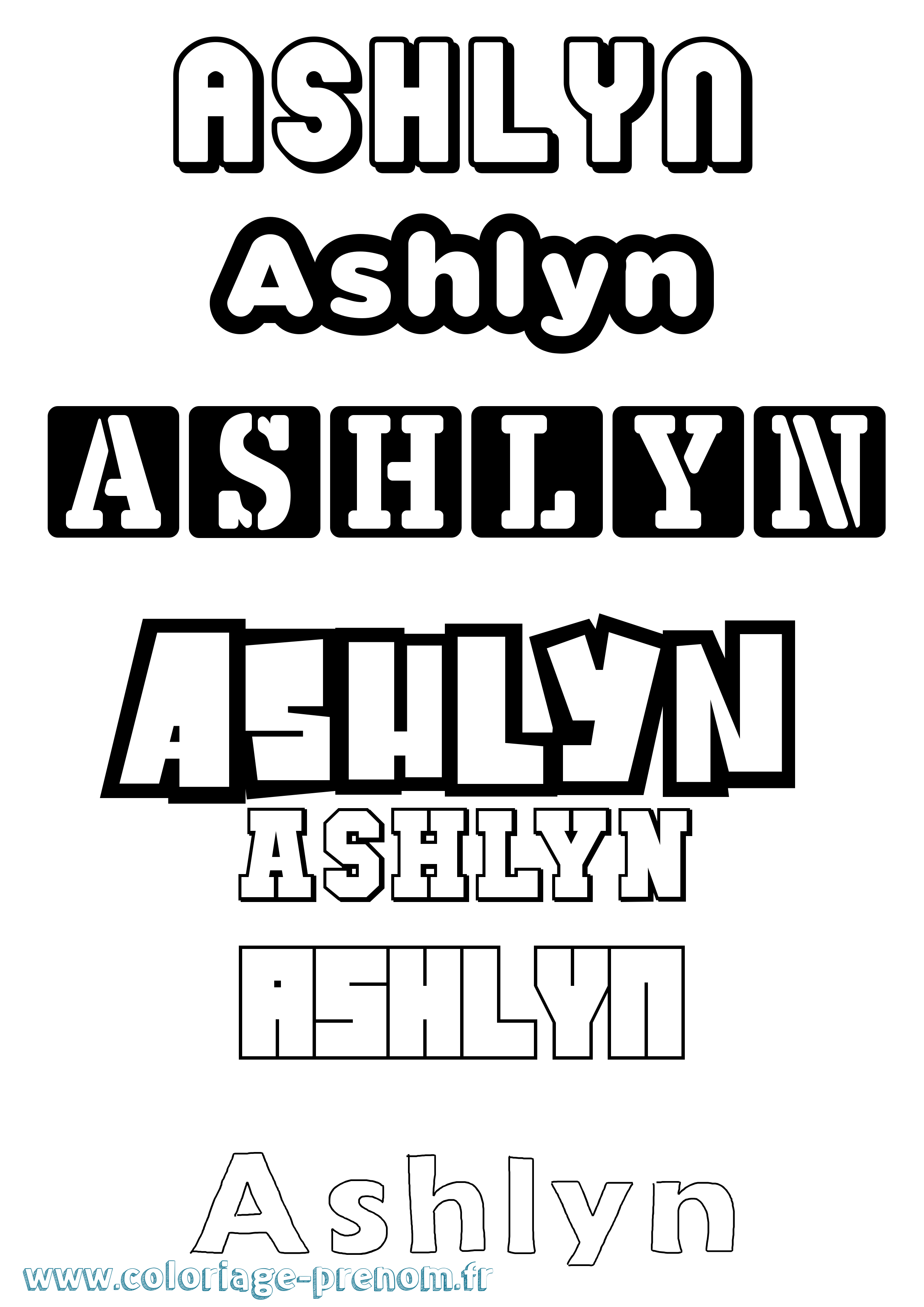 Coloriage Ashlyn Simple Coloriage prénom Ashlyn Simple