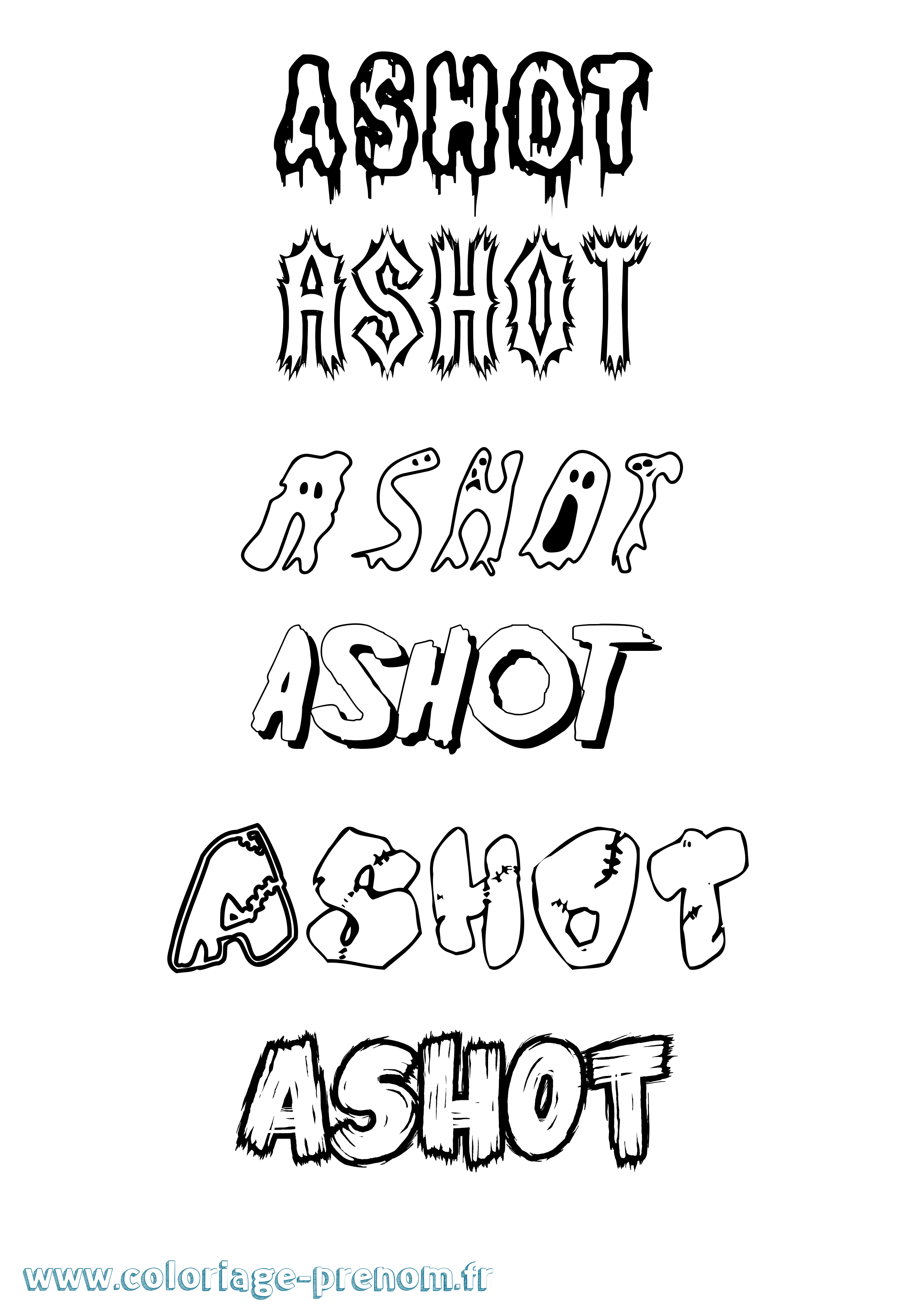 Coloriage prénom Ashot Frisson