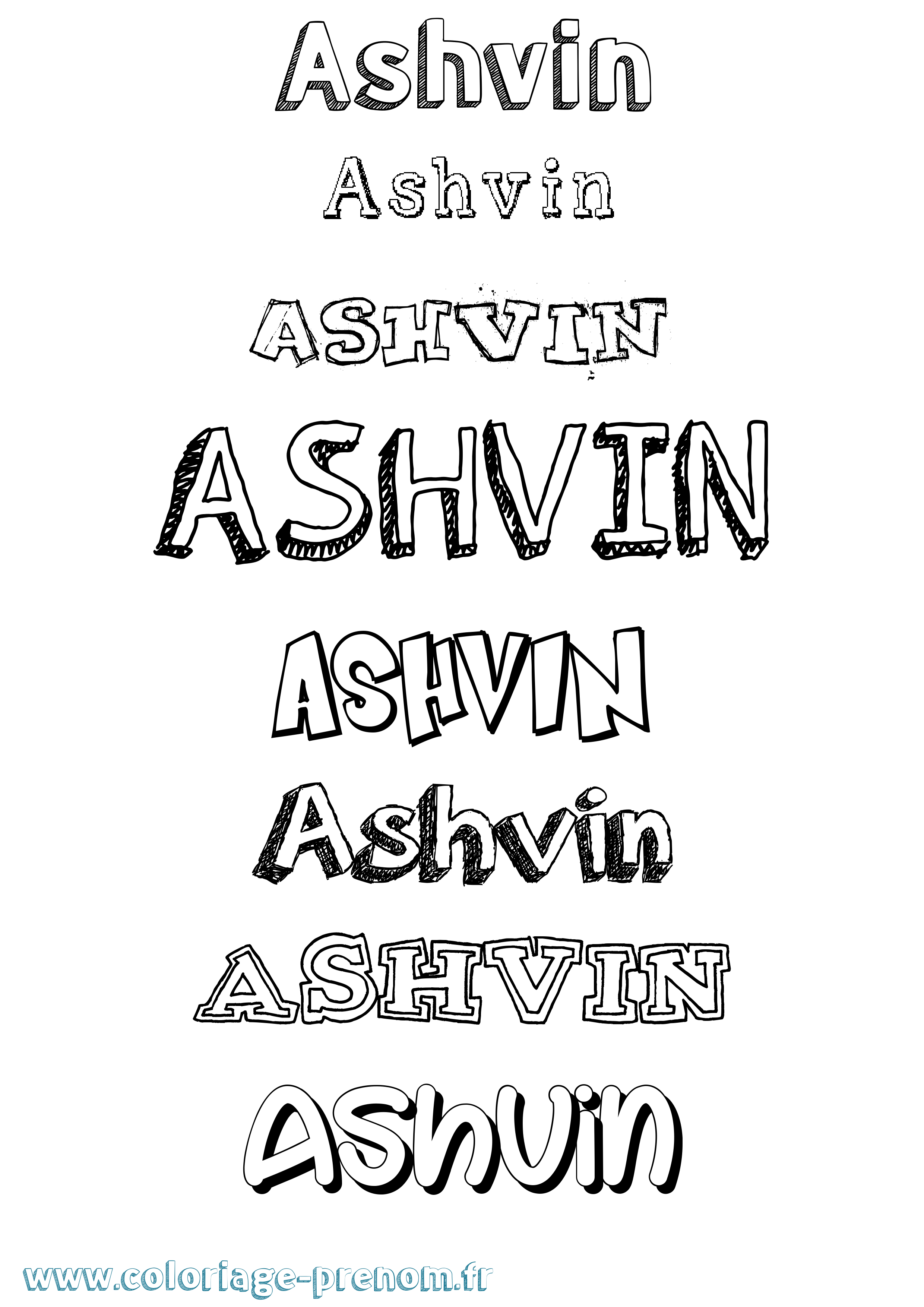 Coloriage prénom Ashvin Dessiné