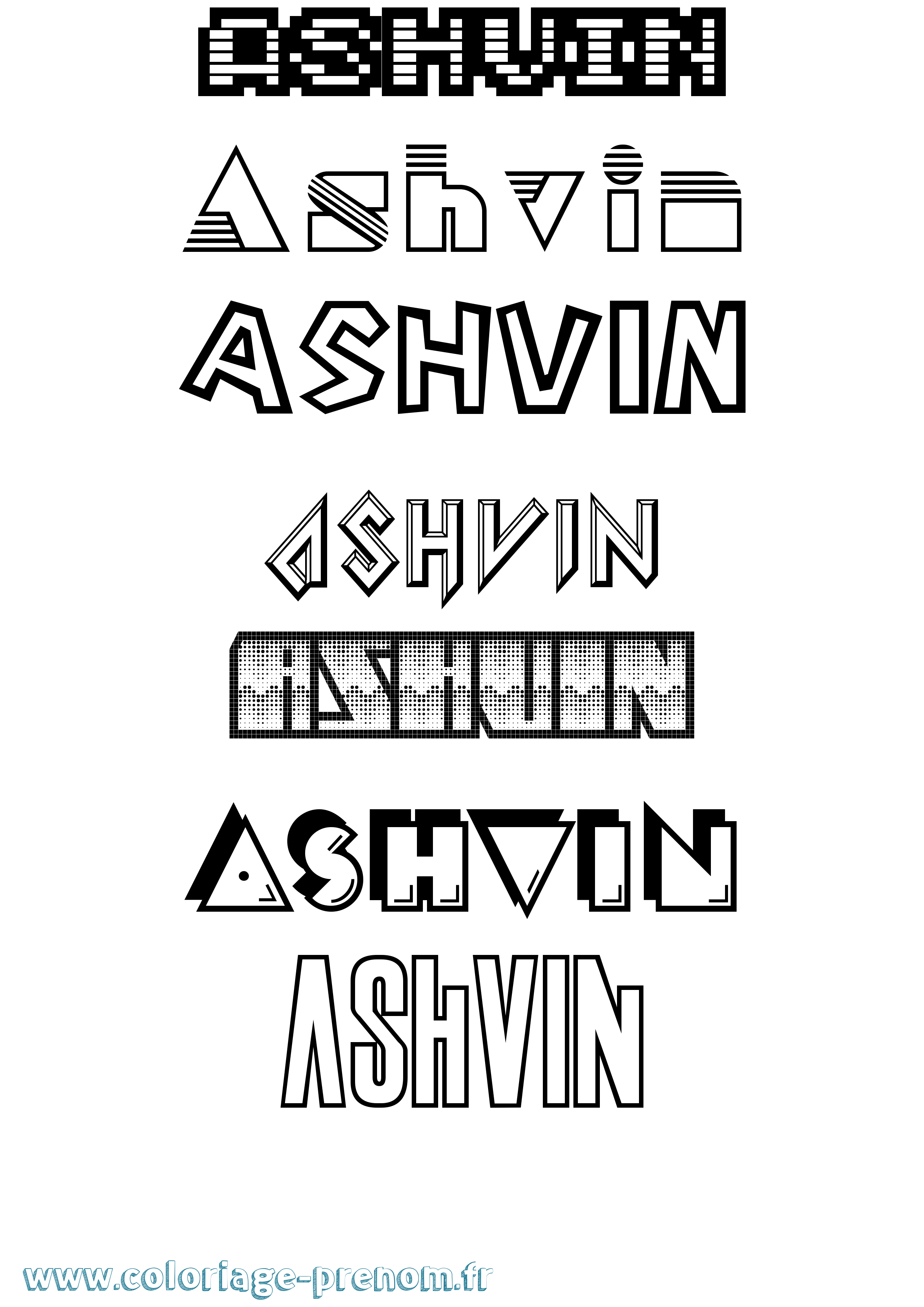Coloriage prénom Ashvin Jeux Vidéos