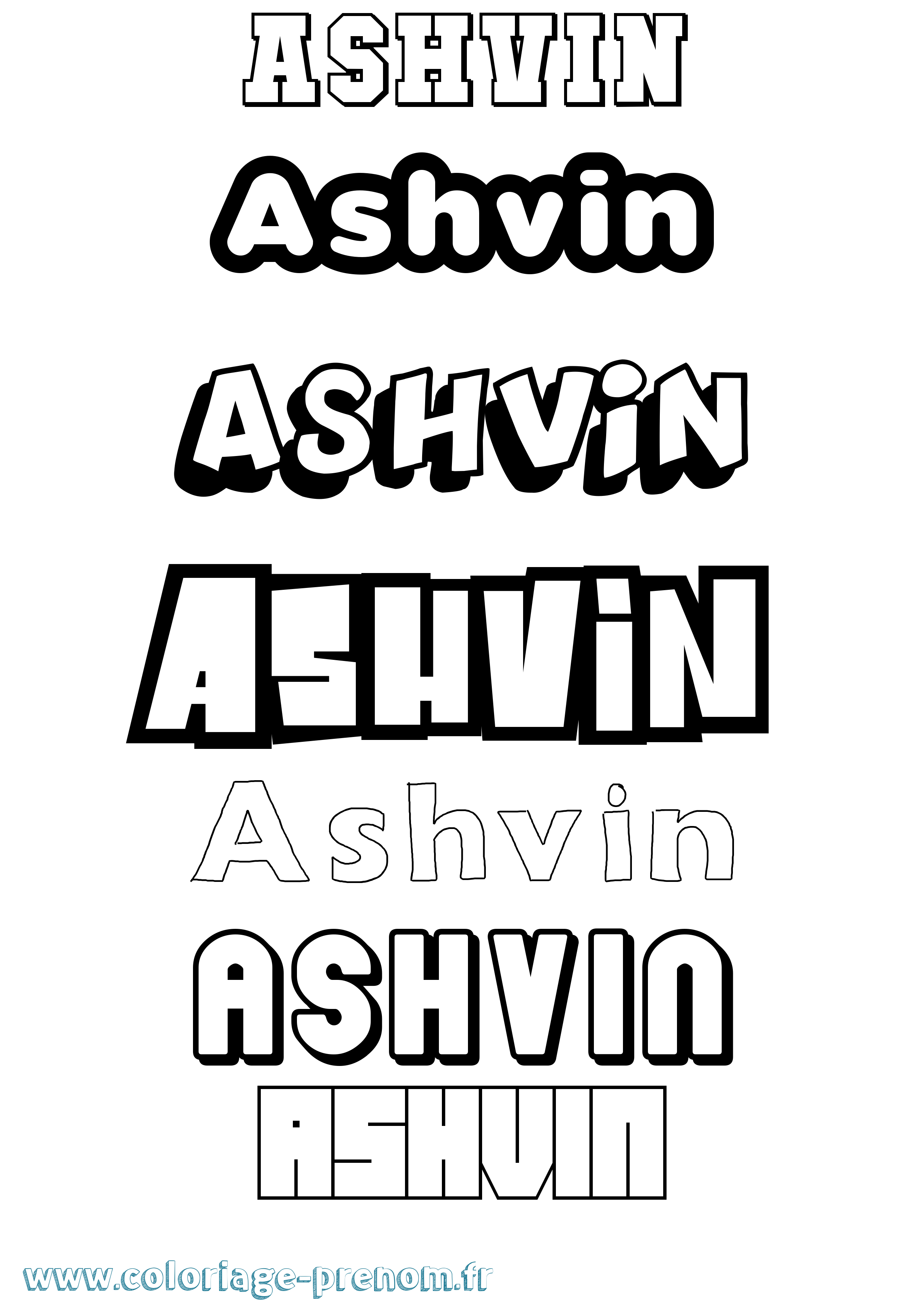 Coloriage Ashvin Simple Coloriage prénom Ashvin Simple