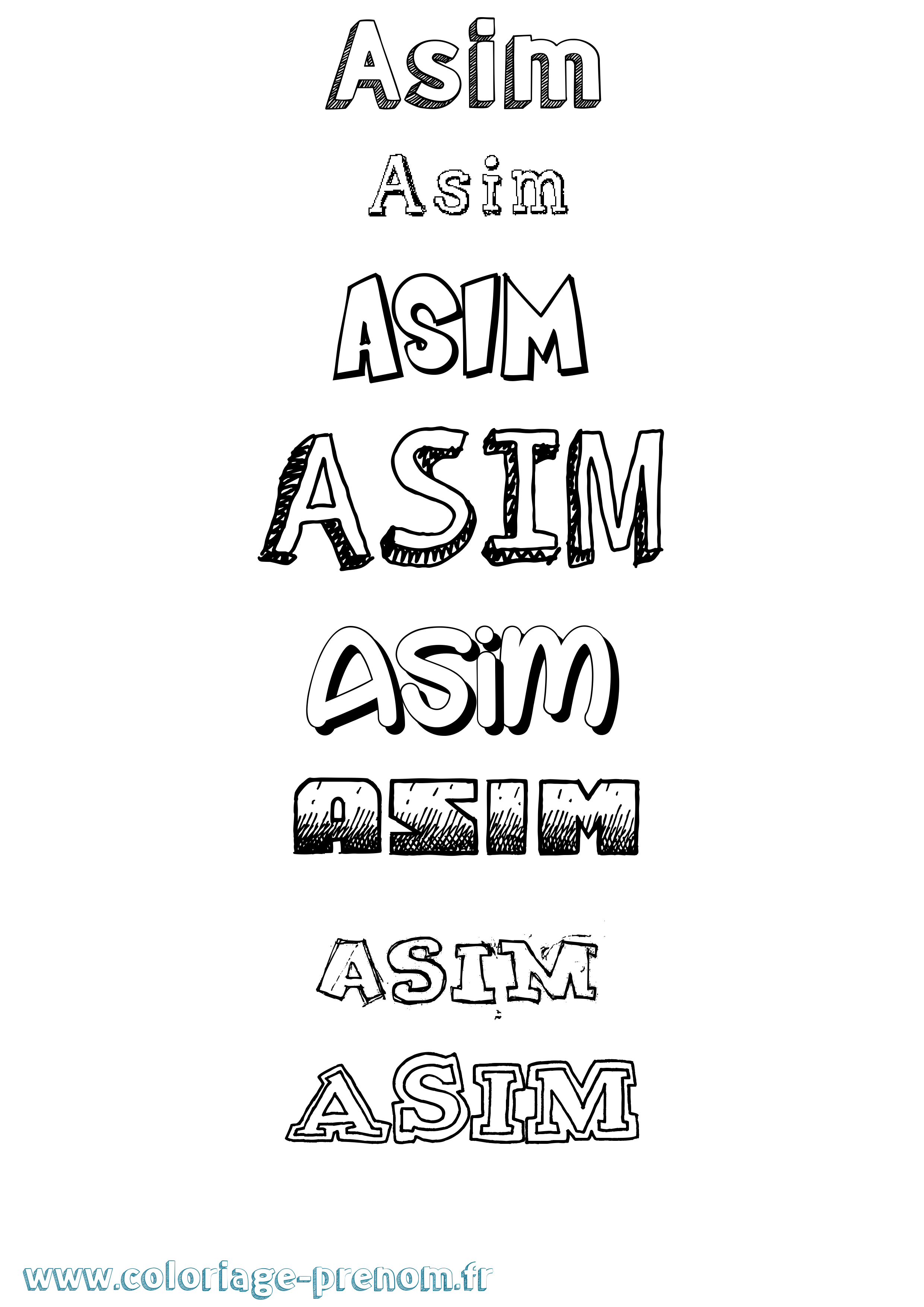 Coloriage prénom Asim Dessiné