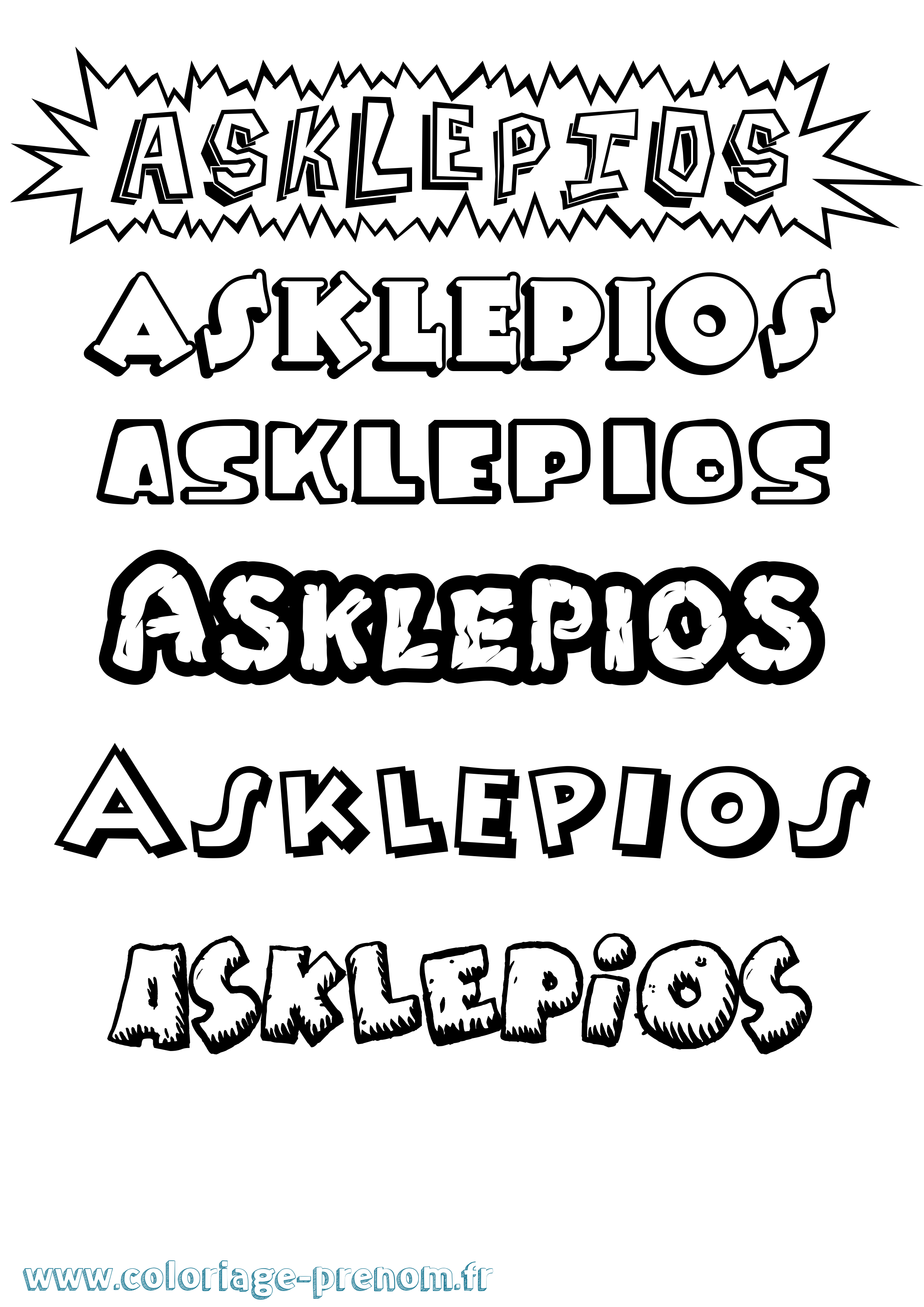 Coloriage Asklepios Dessin Animé Coloriage prénom Asklepios Dessin Animé