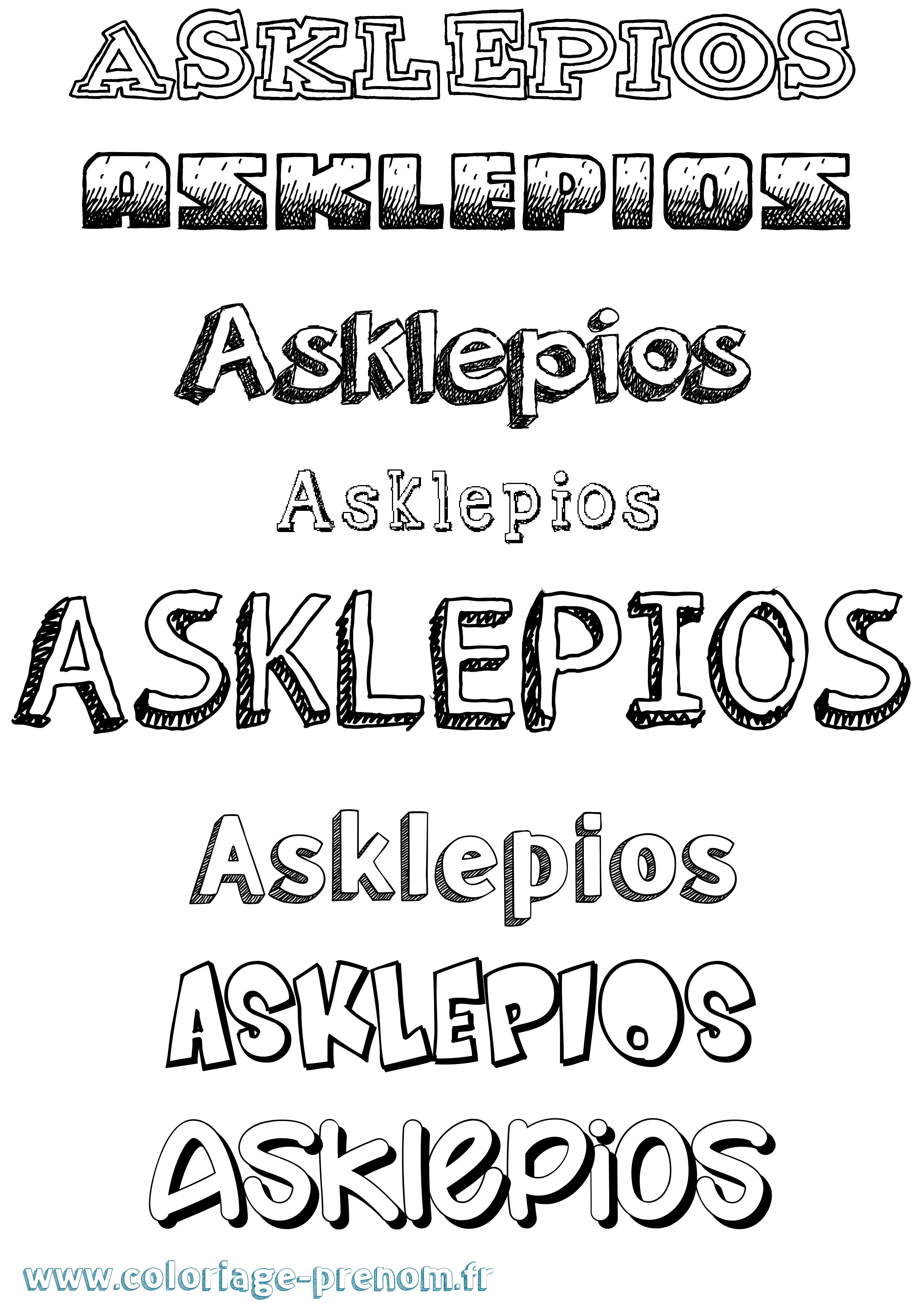 Coloriage prénom Asklepios Dessiné