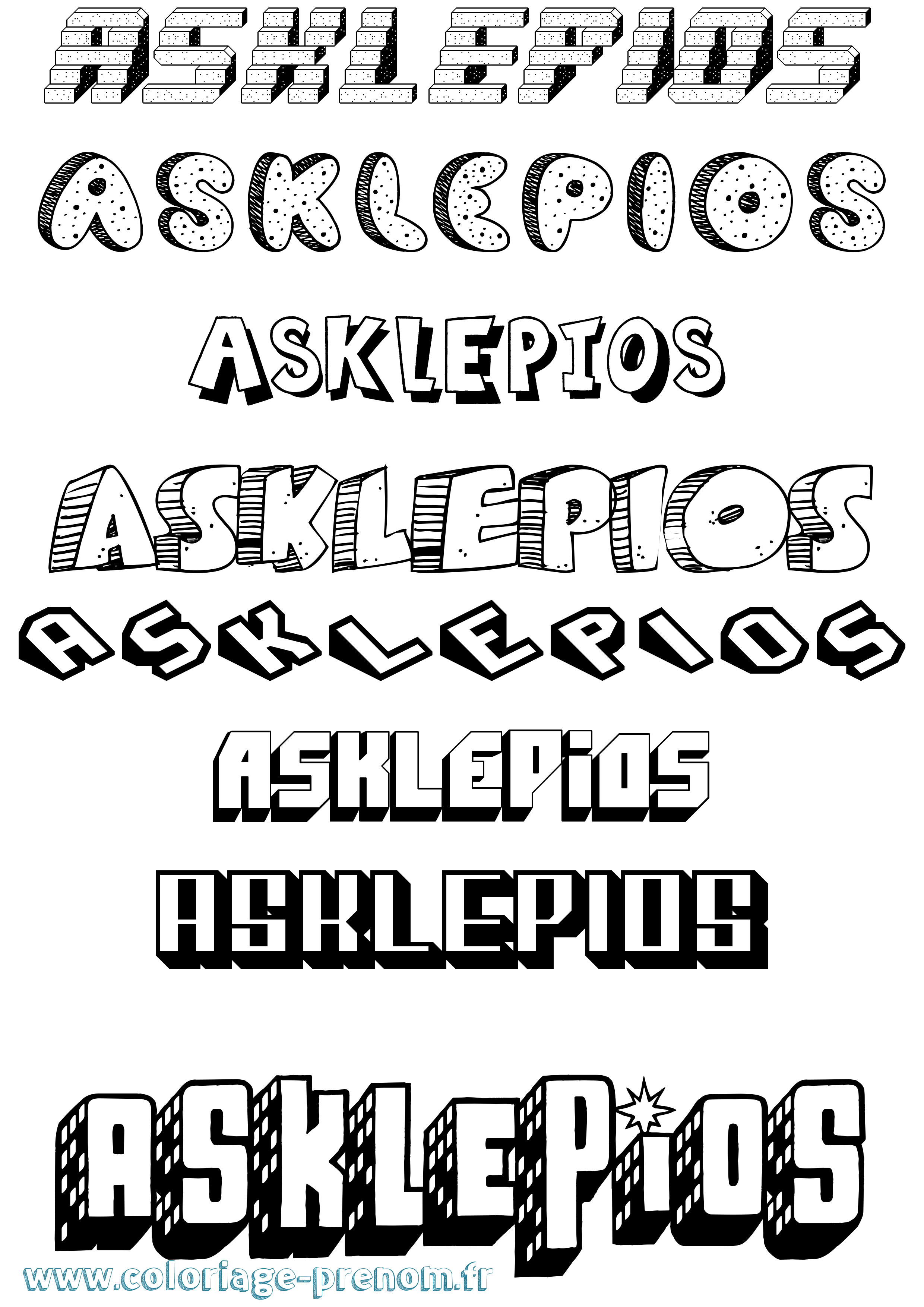 Coloriage prénom Asklepios Effet 3D