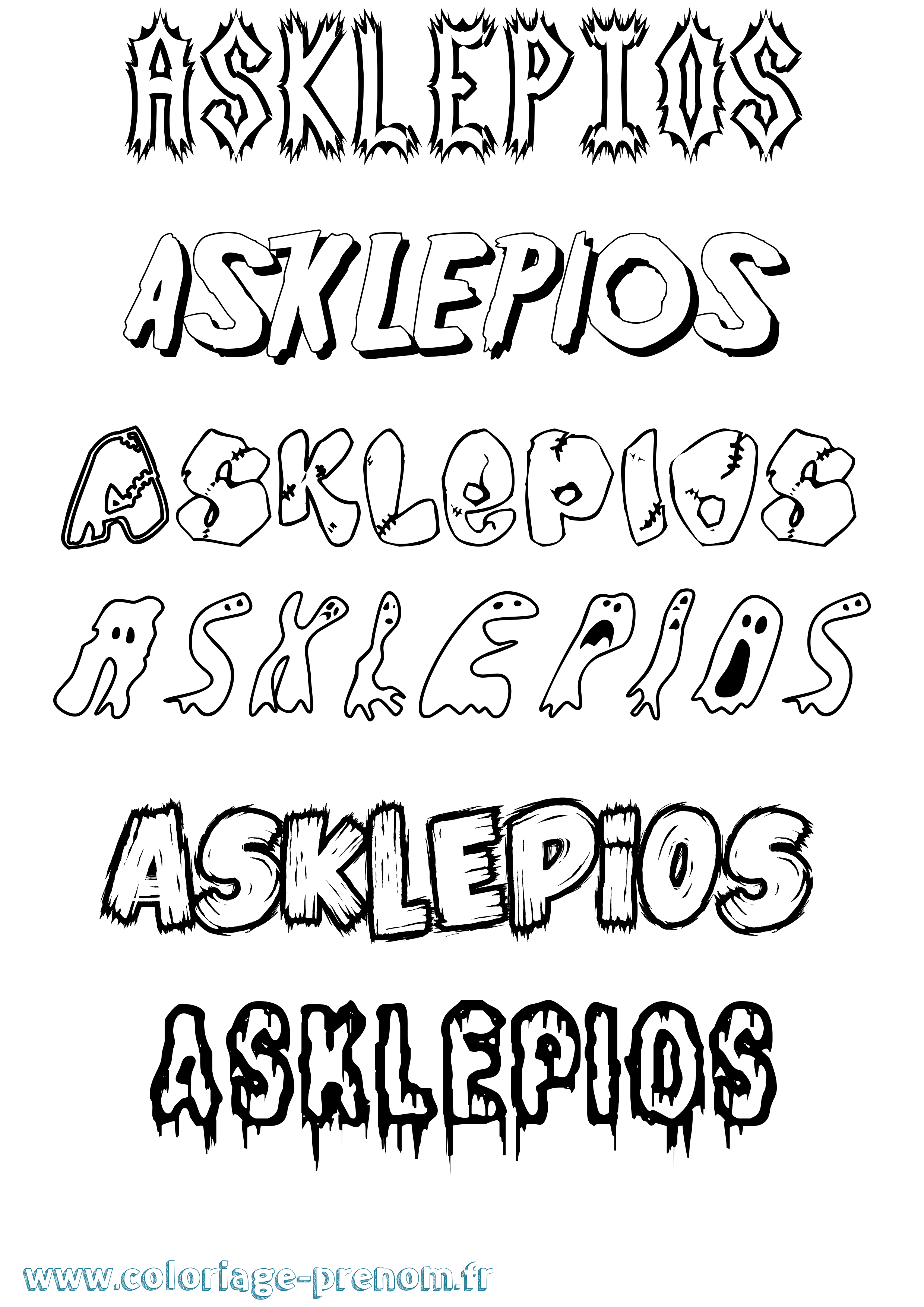 Coloriage Asklepios Frisson Coloriage prénom Asklepios Frisson