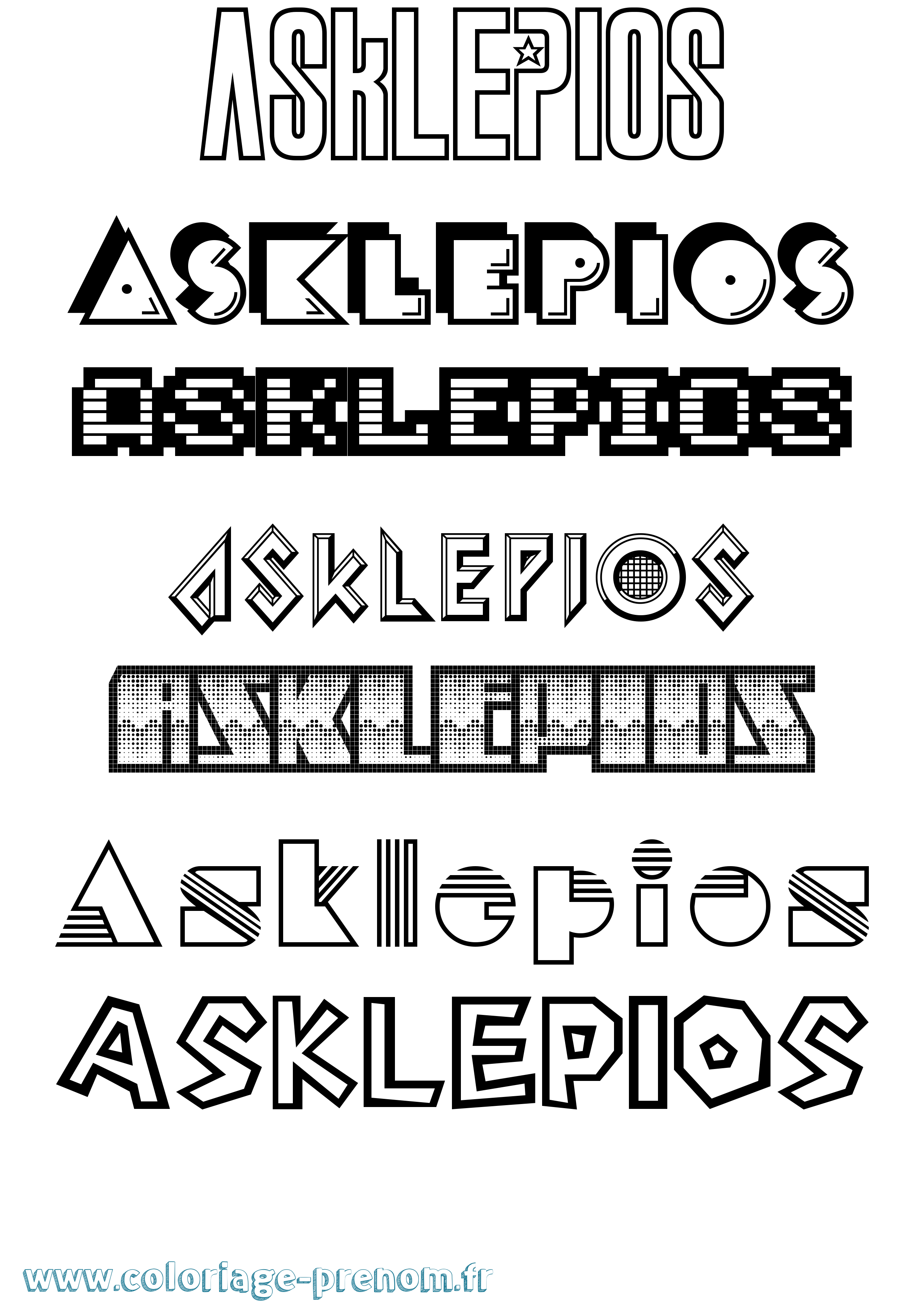 Coloriage Asklepios Jeux Vidéos Coloriage prénom Asklepios Jeux Vidéos