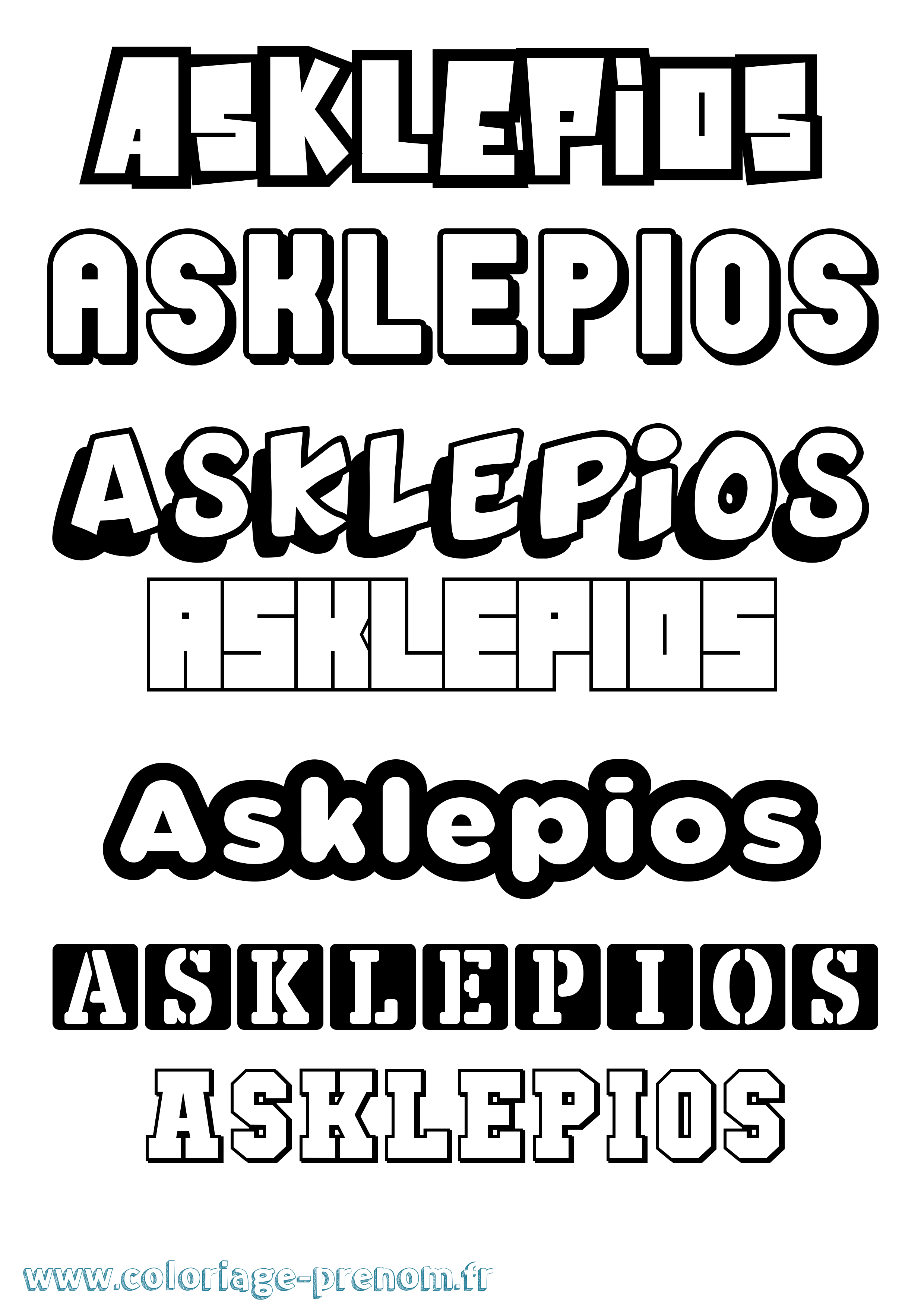 Coloriage prénom Asklepios Simple