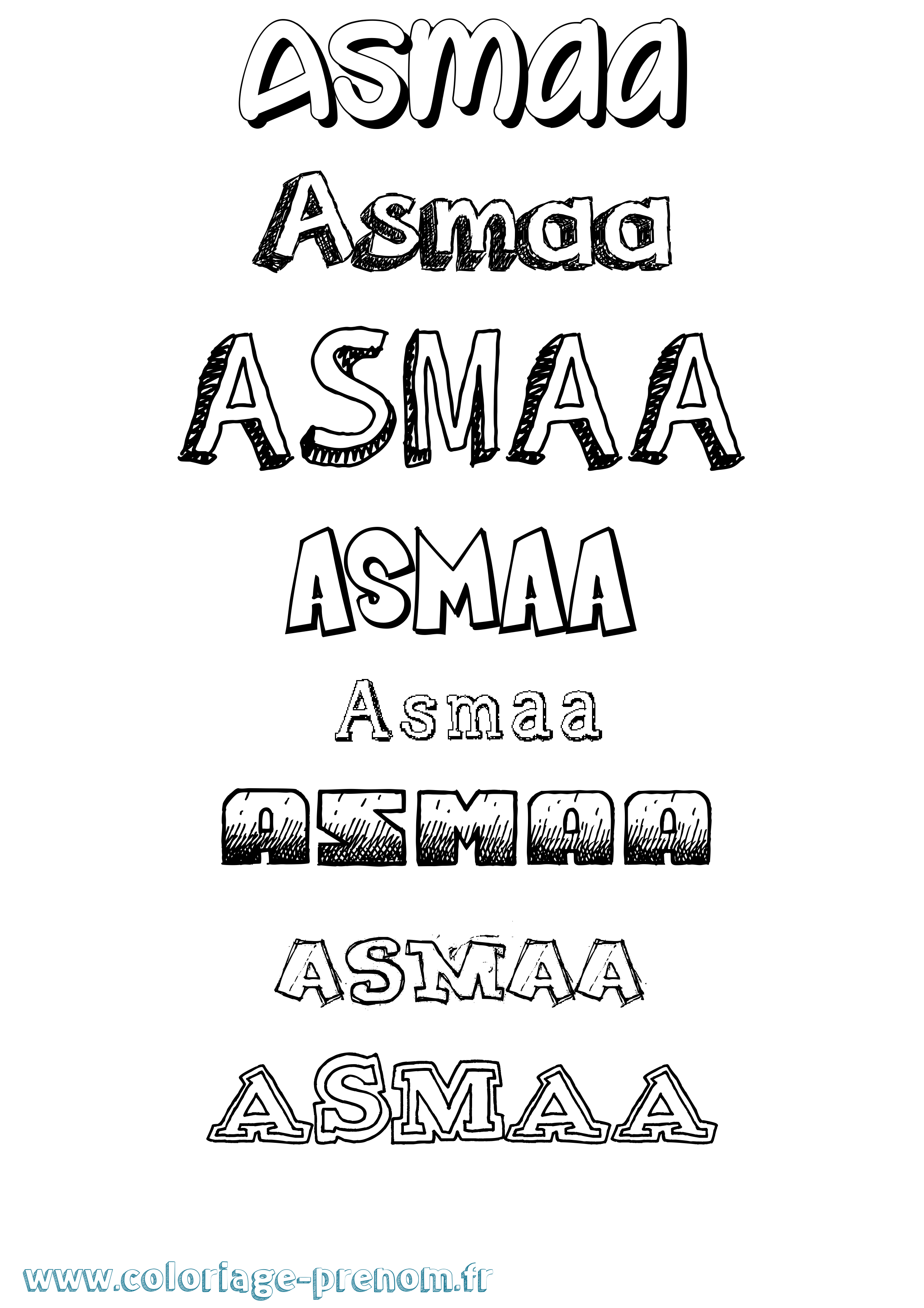 Coloriage prénom Asmaa