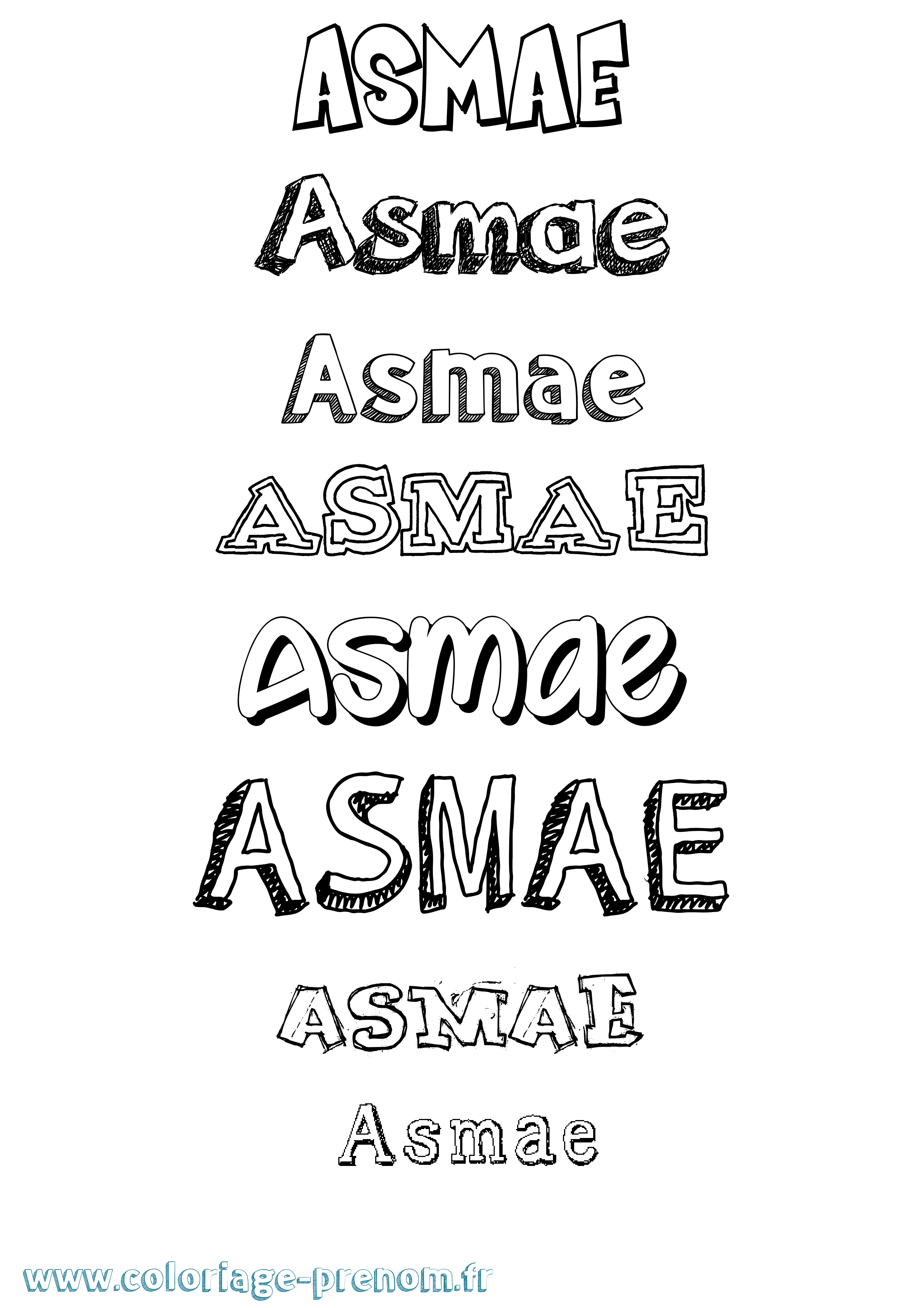 Coloriage prénom Asmae Dessiné