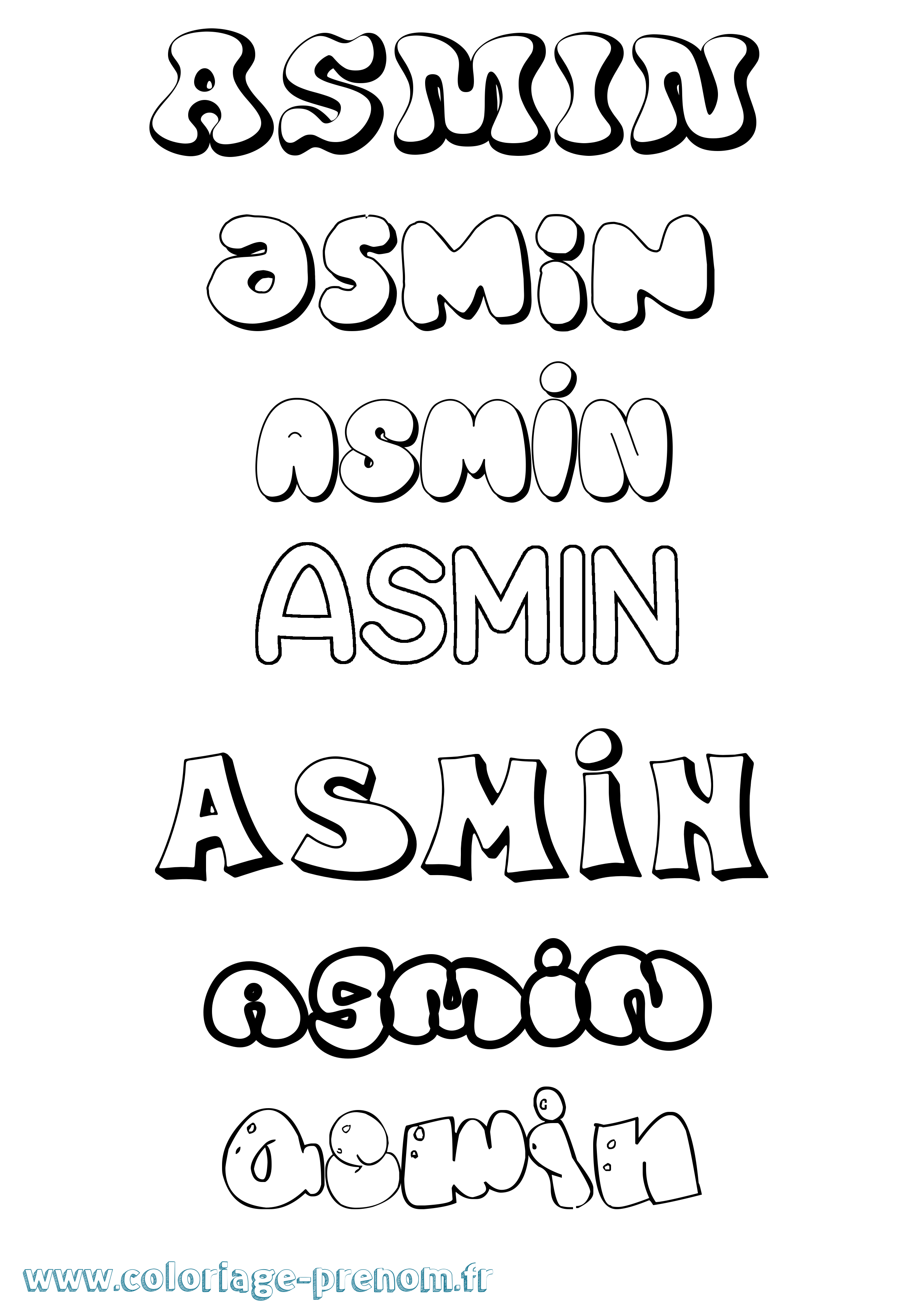 Coloriage Asmin Bubble Coloriage prénom Asmin Bubble