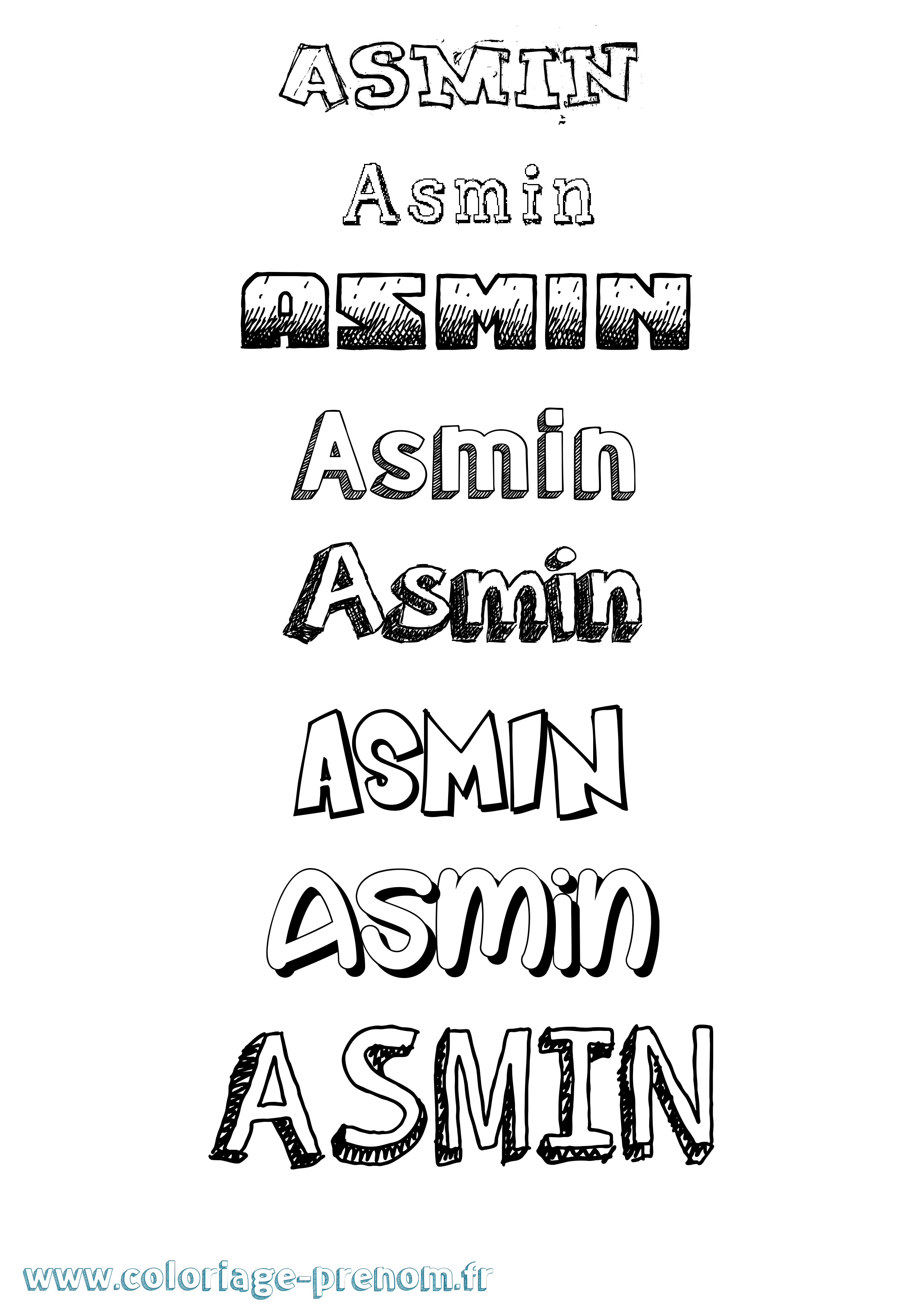 Coloriage Asmin Dessiné Coloriage prénom Asmin Dessiné
