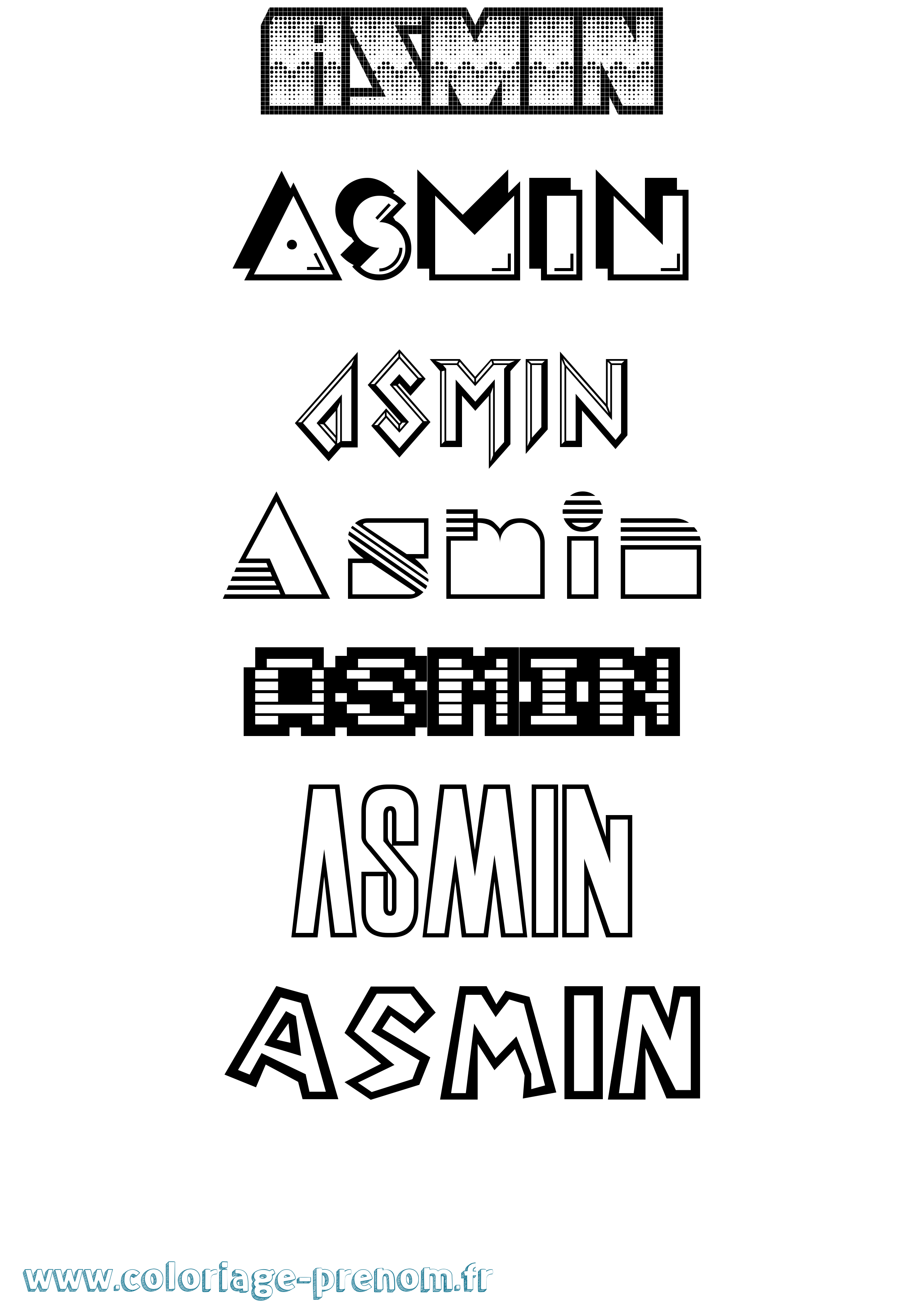 Coloriage Asmin Jeux Vidéos Coloriage prénom Asmin Jeux Vidéos