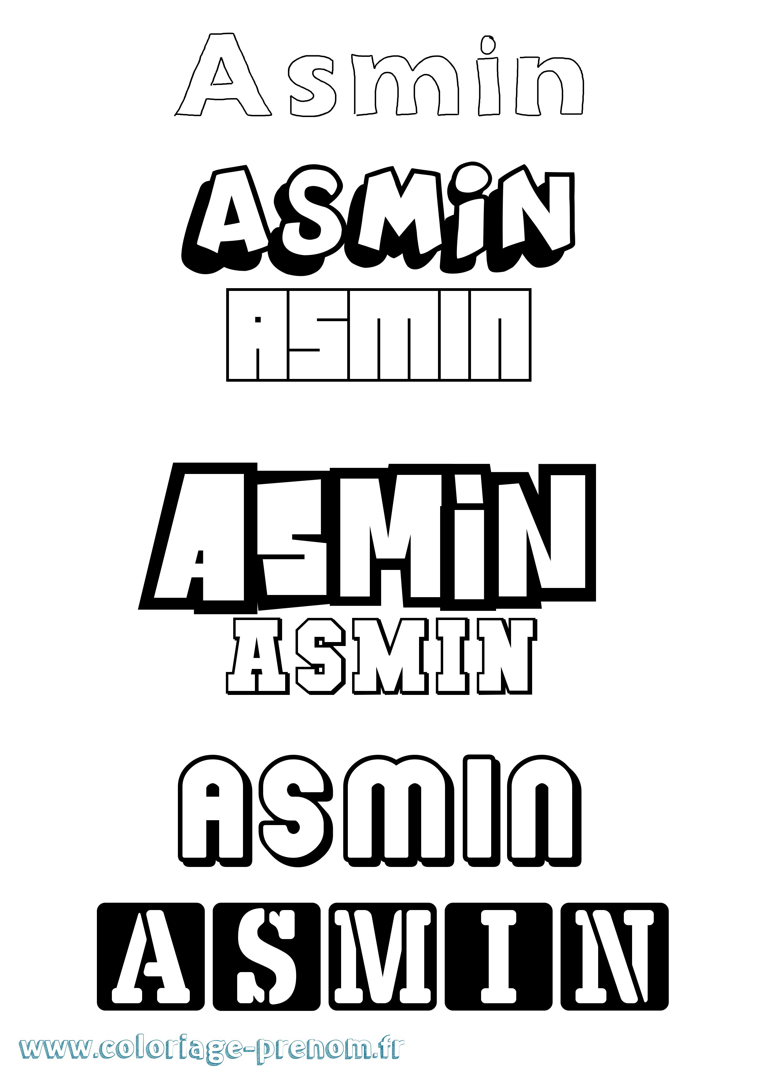 Coloriage Asmin Simple Coloriage prénom Asmin Simple