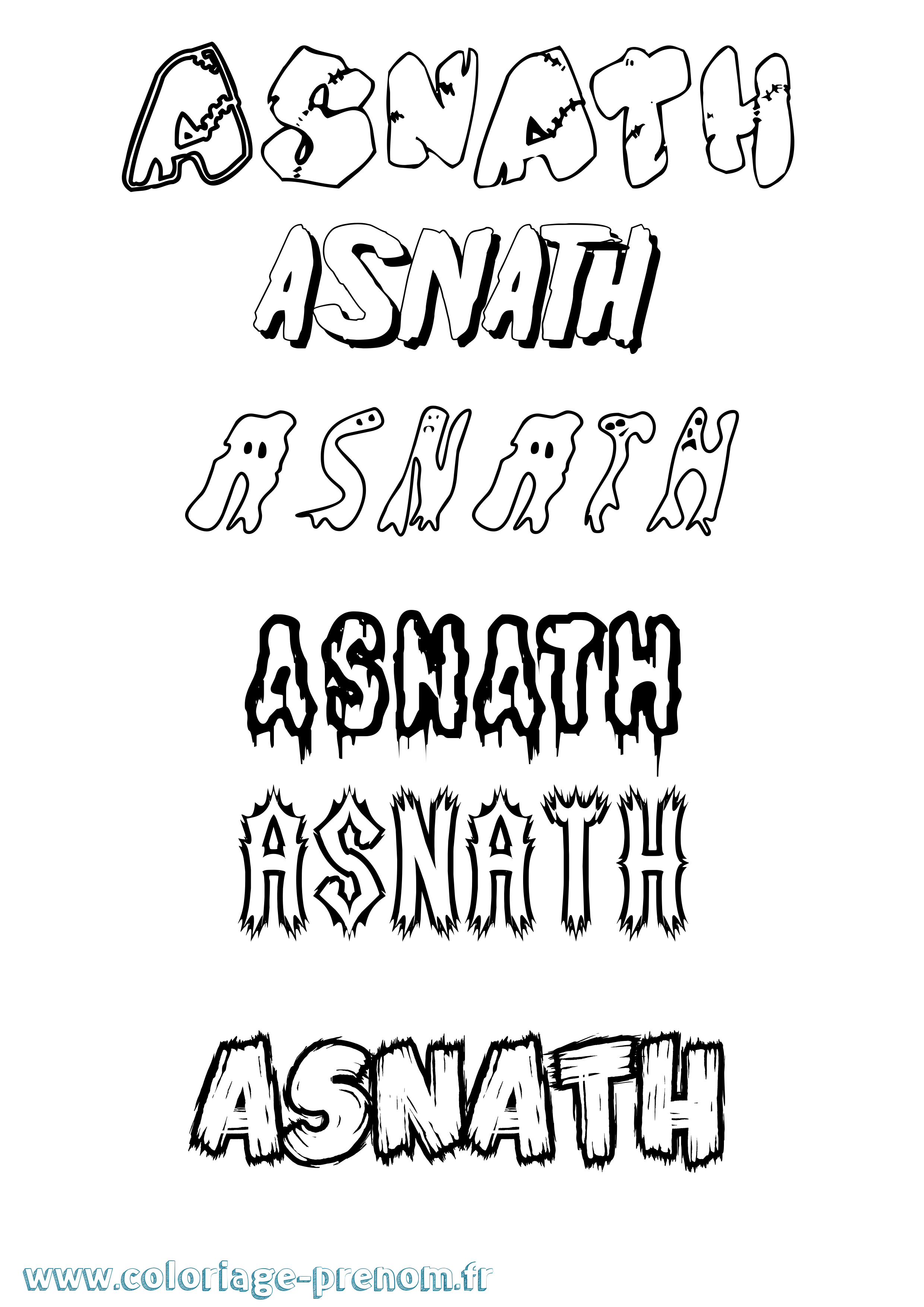 Coloriage prénom Asnath Frisson