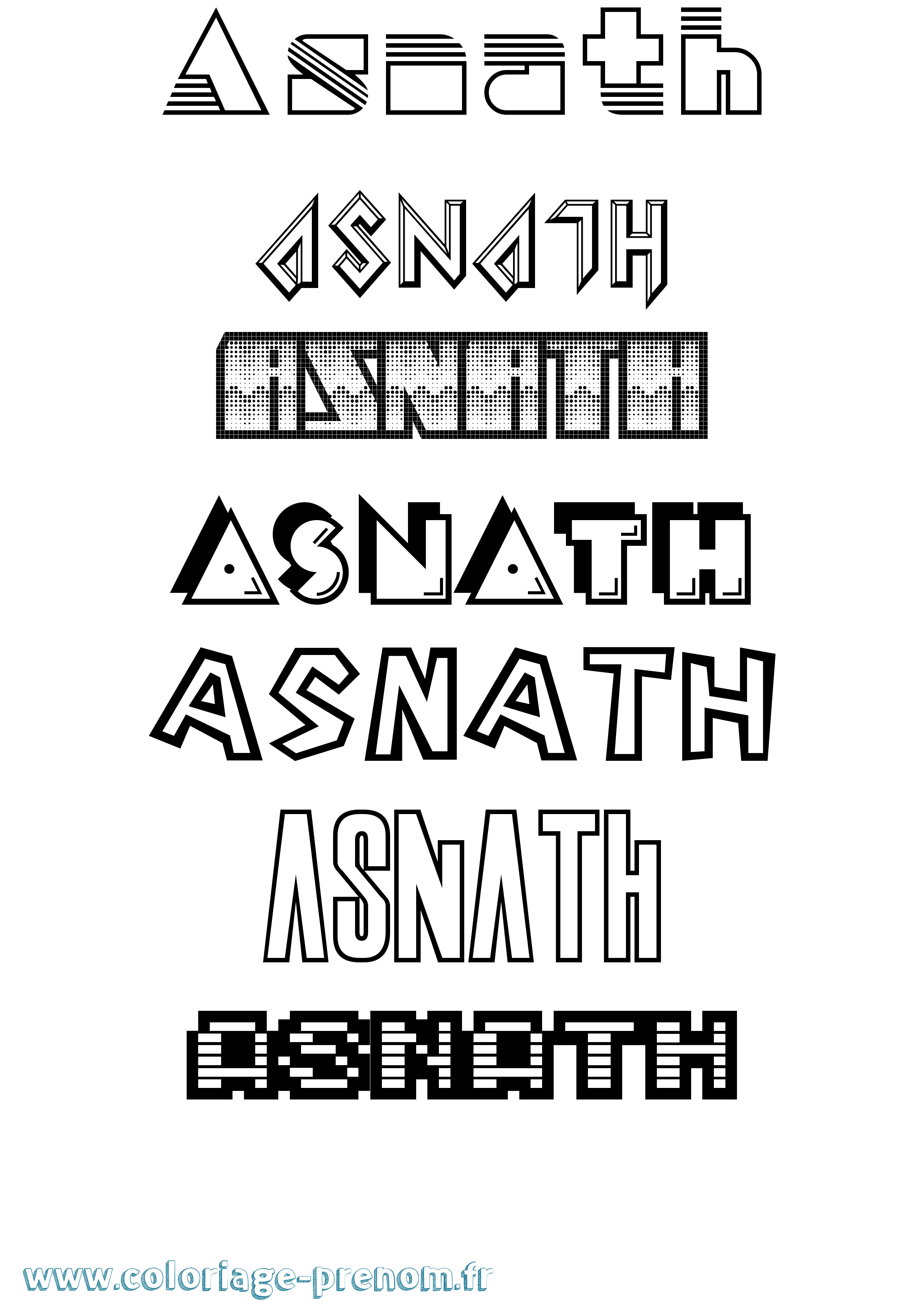 Coloriage prénom Asnath Jeux Vidéos