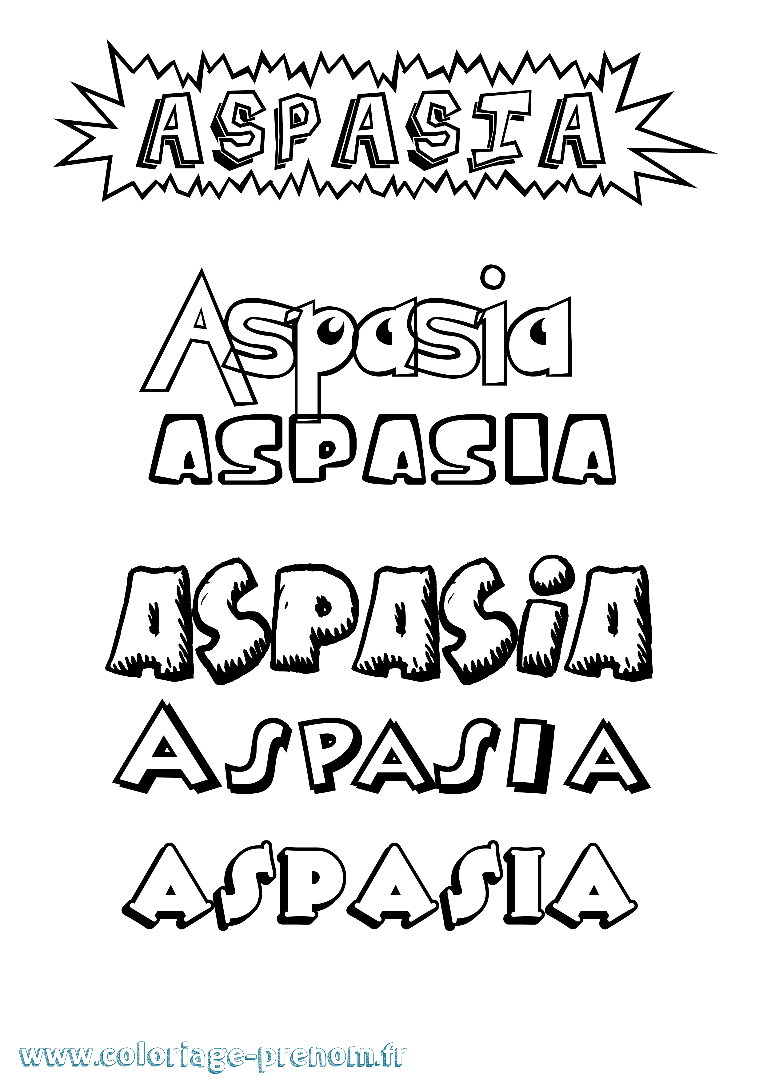 Coloriage Aspasia Dessin Animé Coloriage prénom Aspasia Dessin Animé