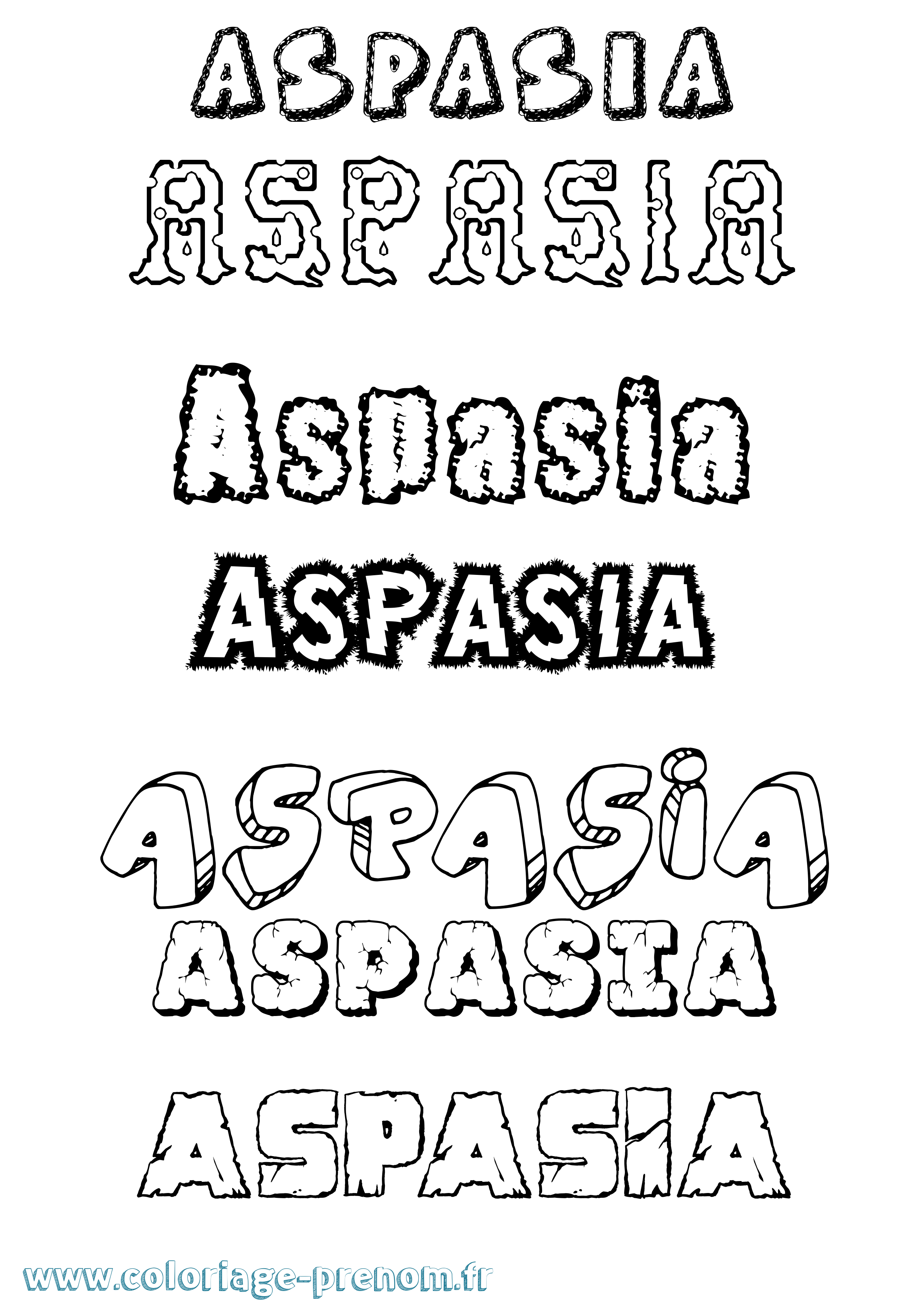 Coloriage Aspasia Destructuré Coloriage prénom Aspasia Destructuré